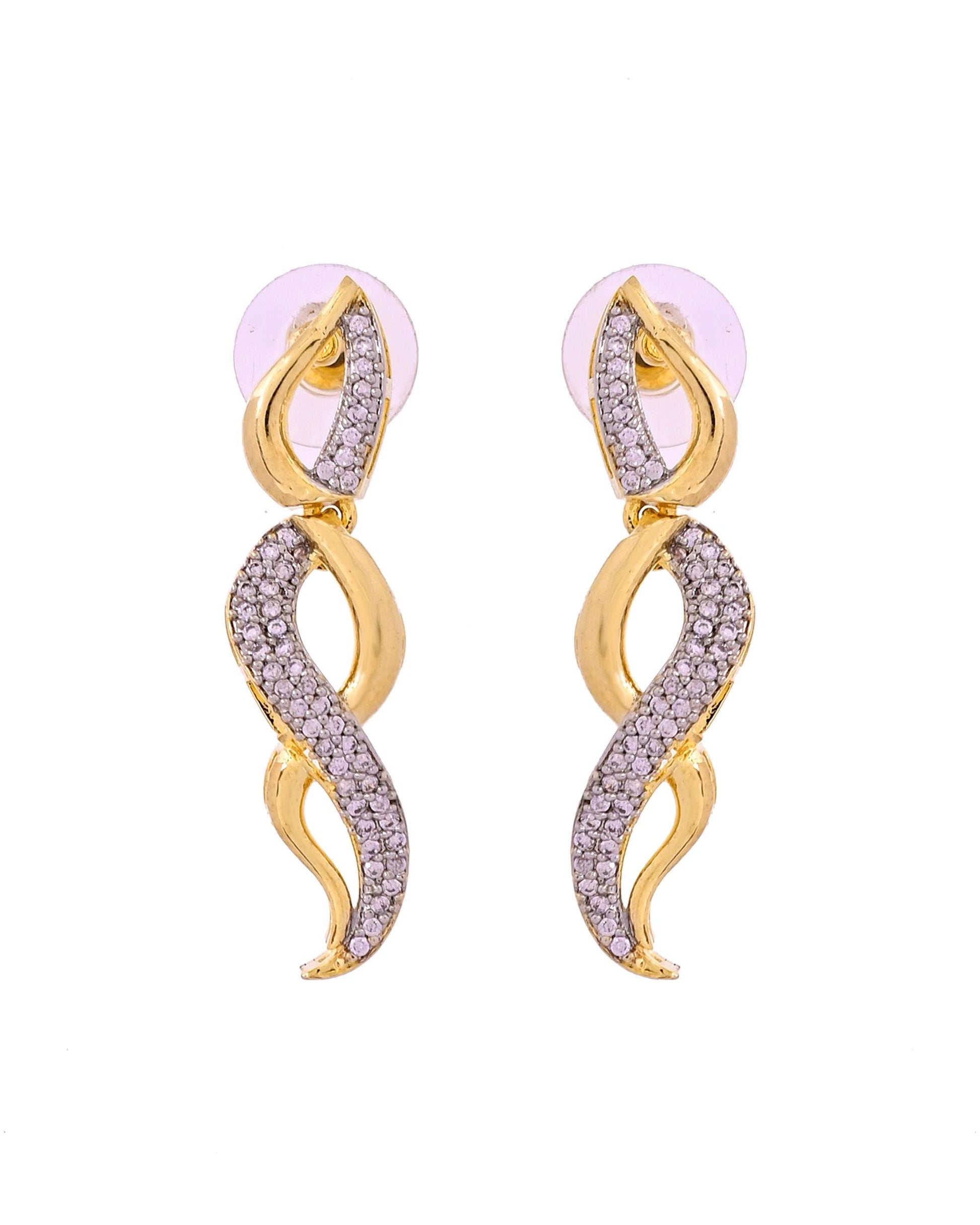 VOJ Gold Plated Waved Design Elegant Ad Jewellery Set  Grab2Buy VOJ Grab2Buy