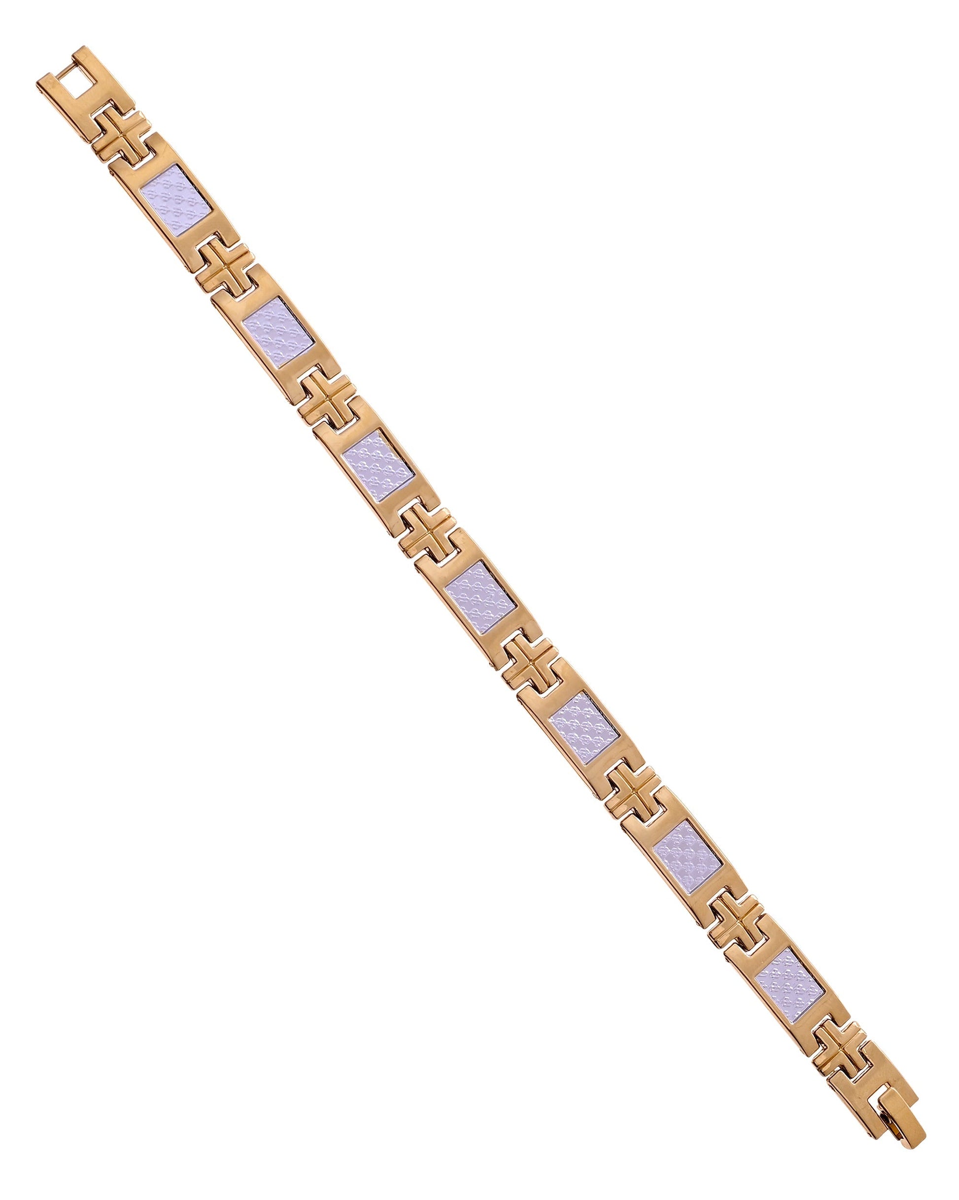 VOJ Dual Toned Square Design Men Bracelet  Grab2Buy VOJ Grab2Buy