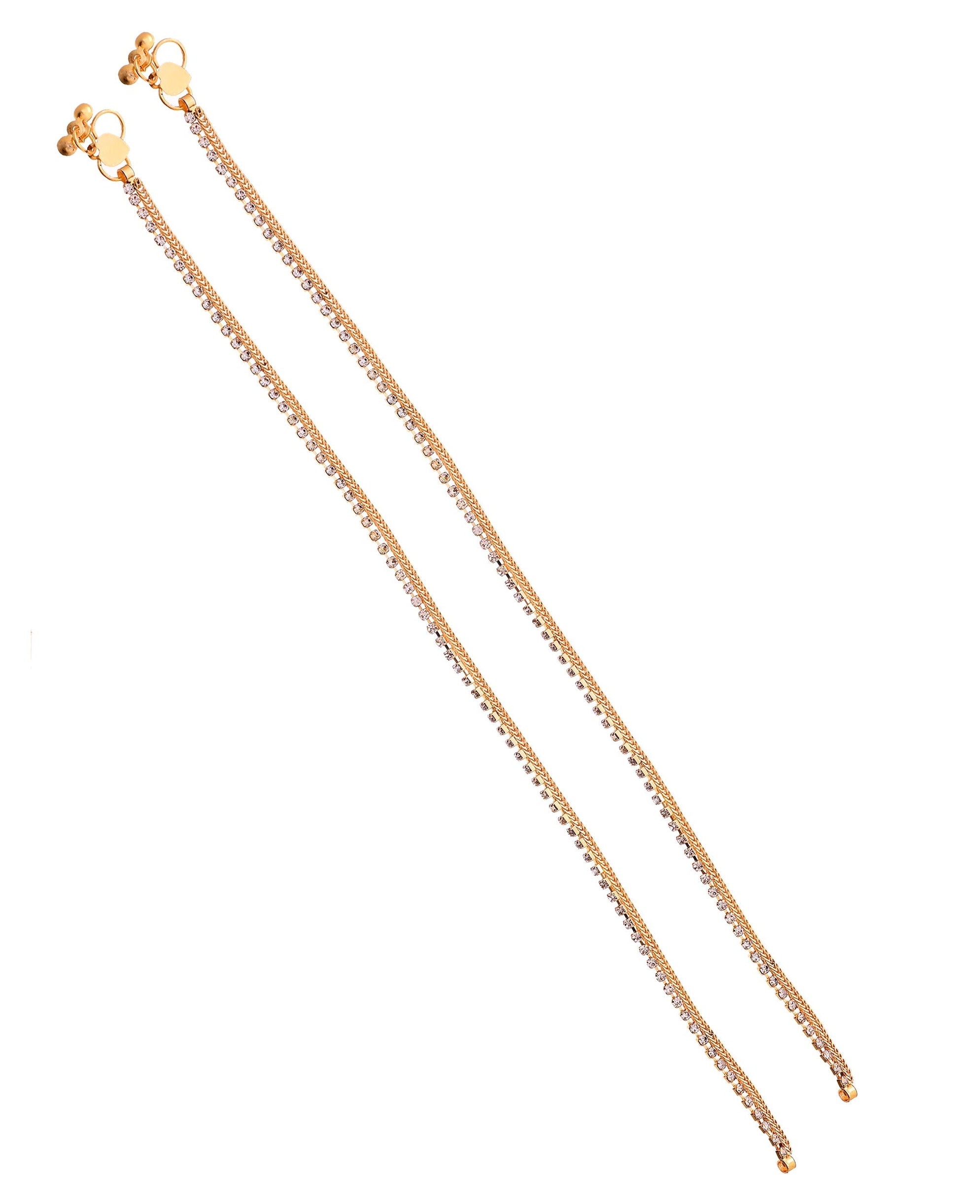 VOJ Set Of 2 Gold Plated Stone Studded Anklet  Grab2Buy VOJ Grab2Buy