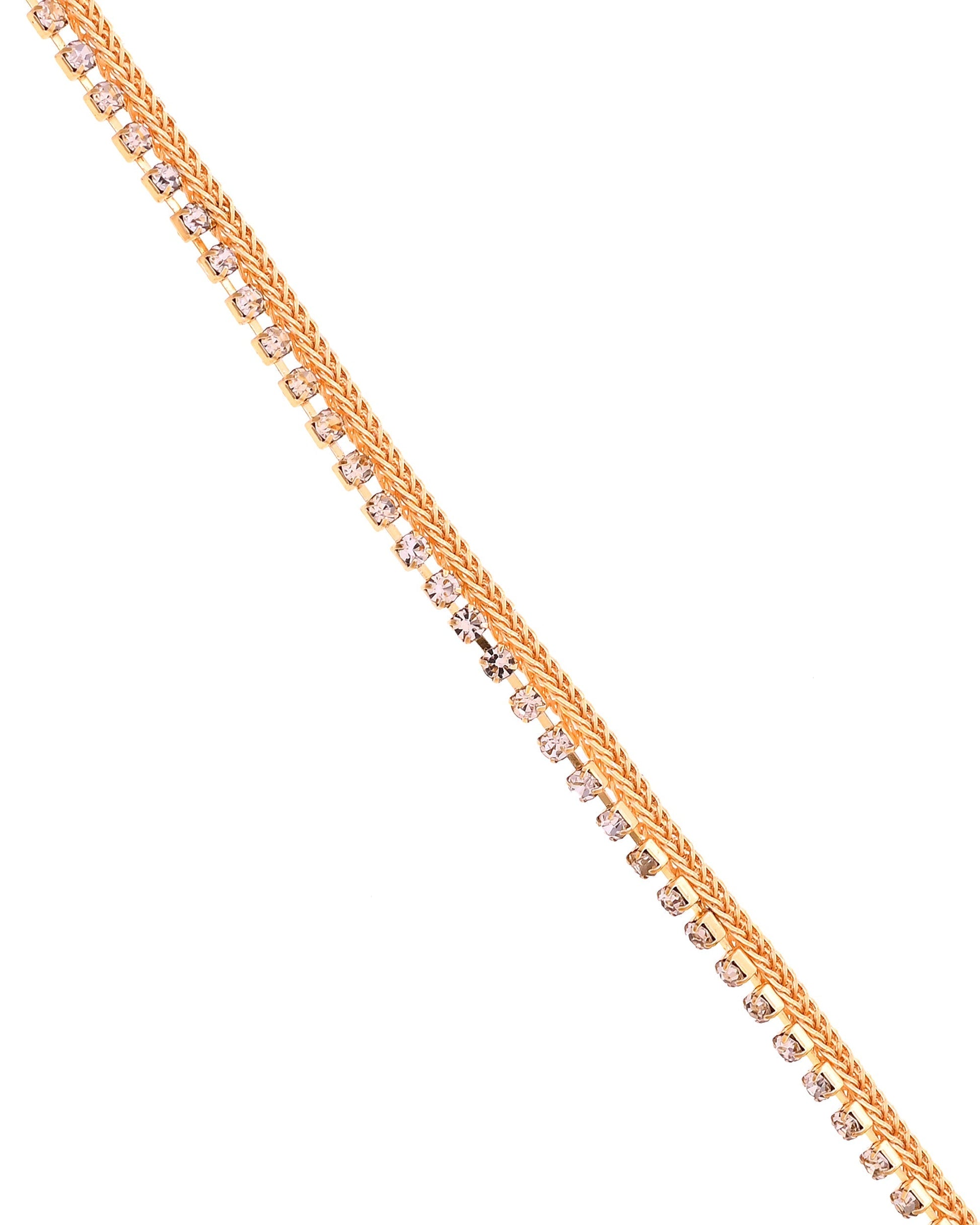 VOJ Set Of 2 Gold Plated Stone Studded Anklet  Grab2Buy VOJ Grab2Buy