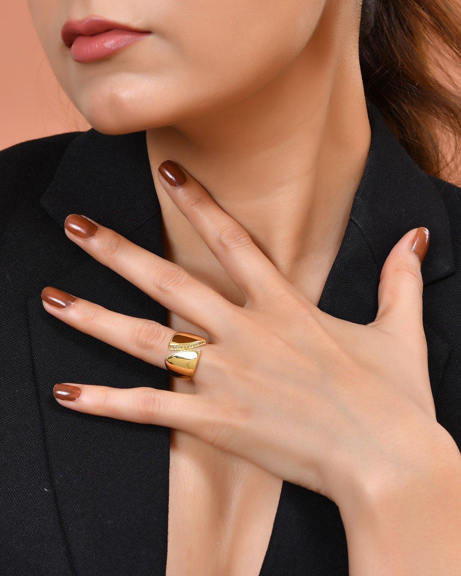 VOJ Gold Plated Adjustable Ring For Women  Grab2Buy VOJ Grab2Buy