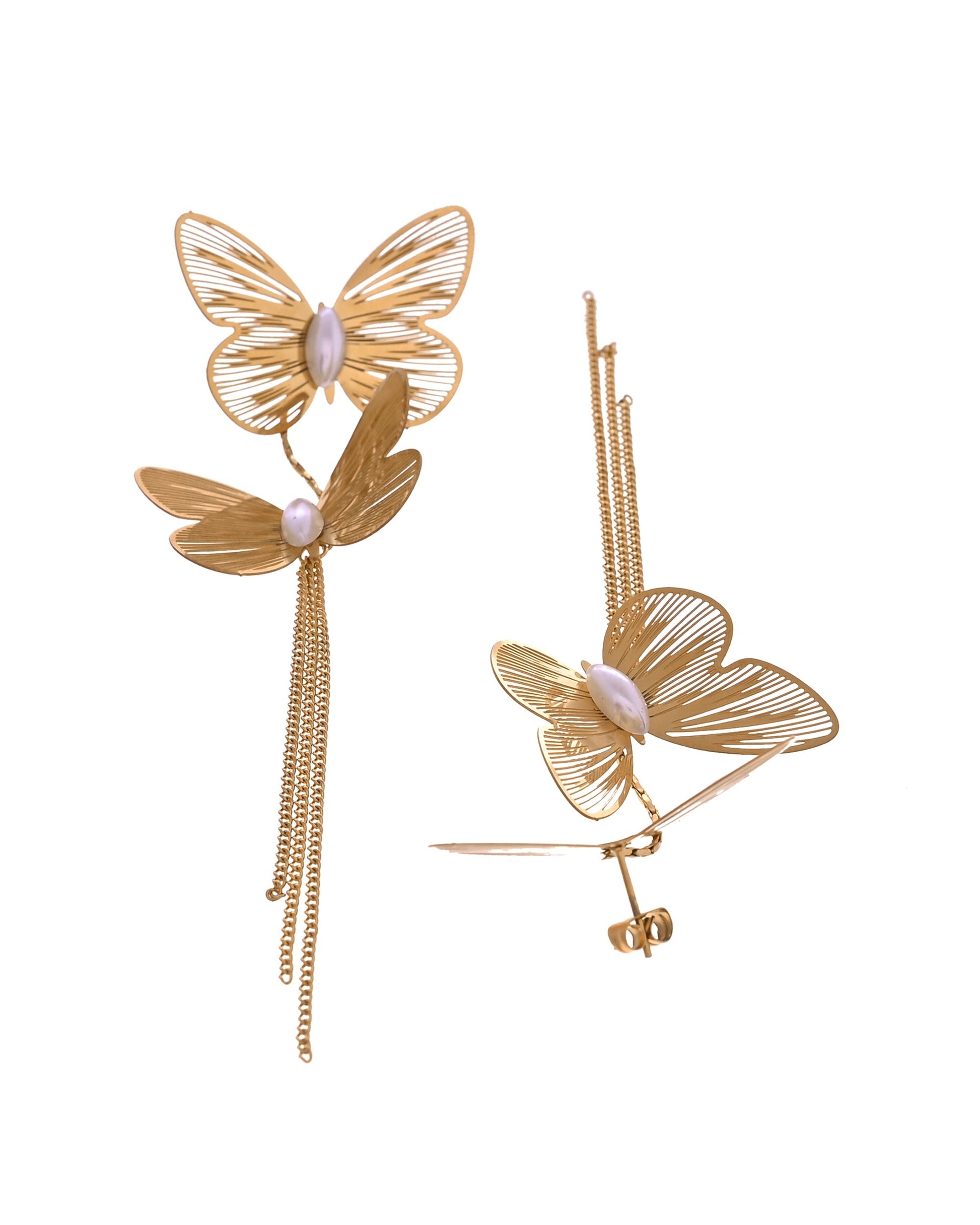 VOJ Gold Toned Butterfly Designed Studs Earrings  Grab2Buy VOJ Grab2Buy