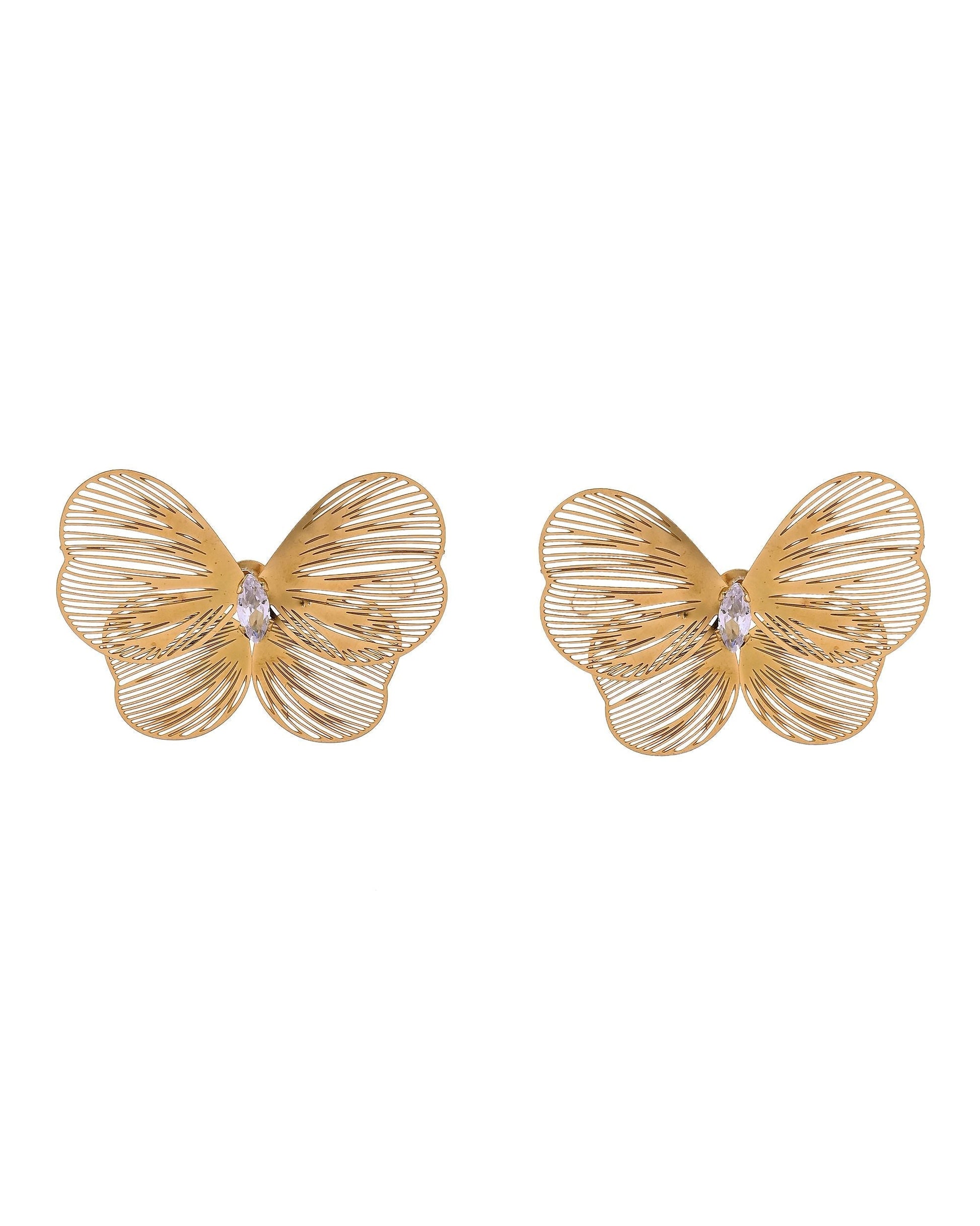 VOJ Gold Plated Butterfly Shaped Studs Earrings  Grab2Buy VOJ Grab2Buy