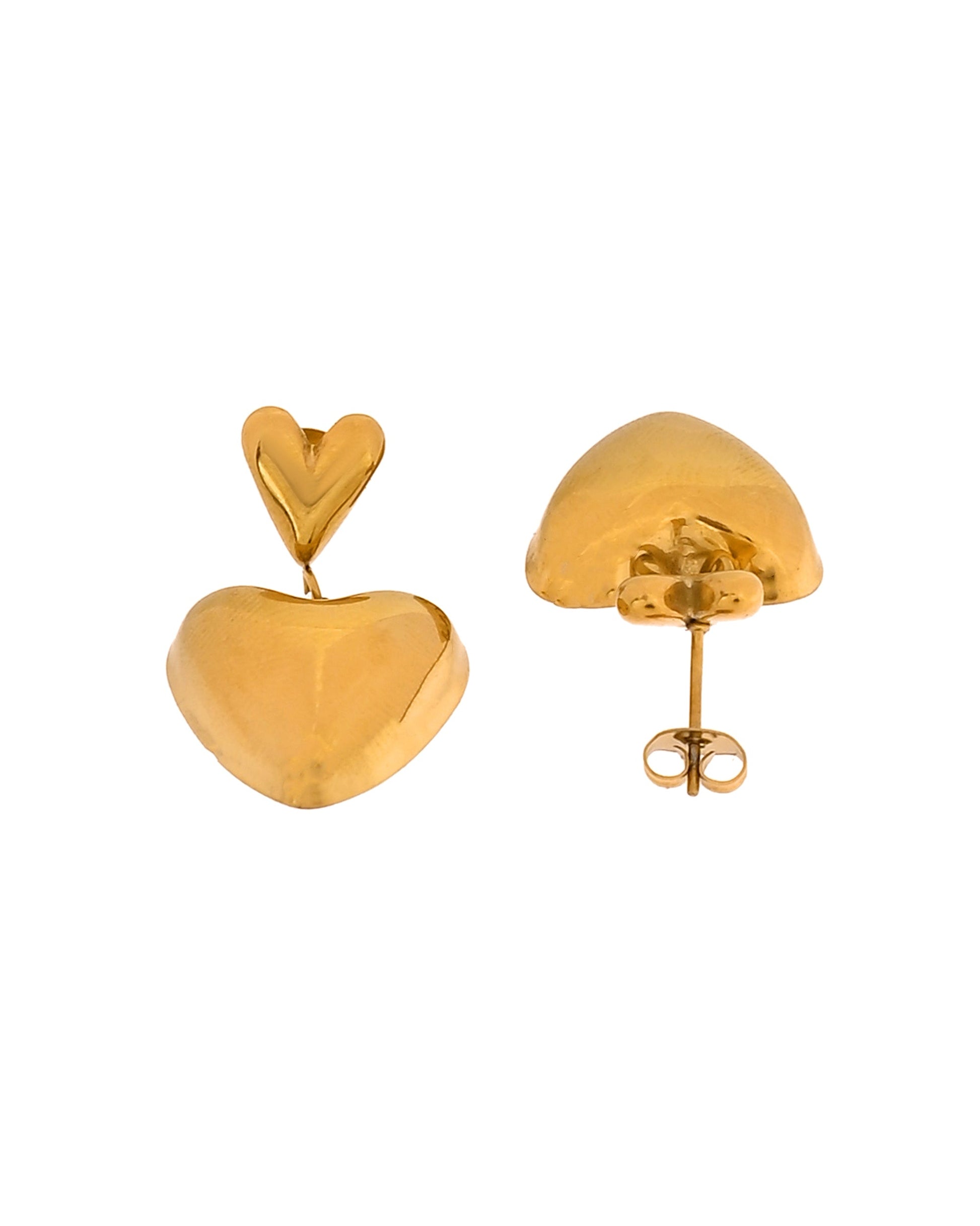 VOJ Gold Plated Heart Shaped Studs Earrings  Grab2Buy VOJ Grab2Buy