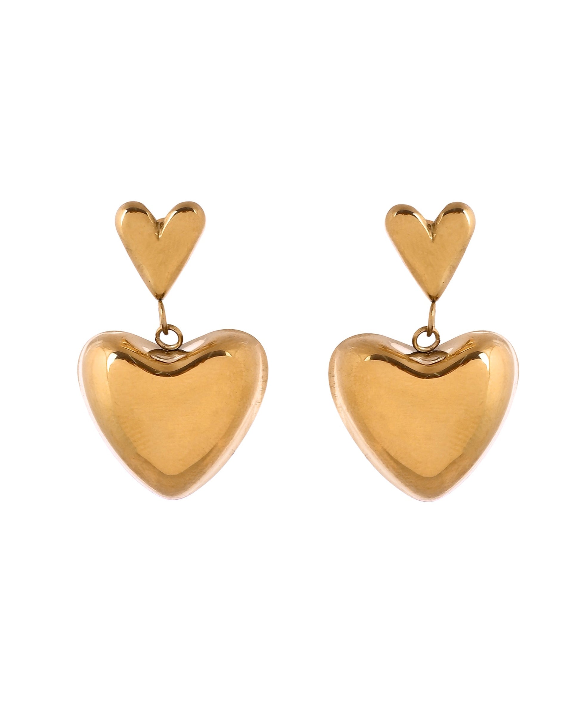 VOJ Gold Plated Heart Shaped Studs Earrings  Grab2Buy VOJ Grab2Buy