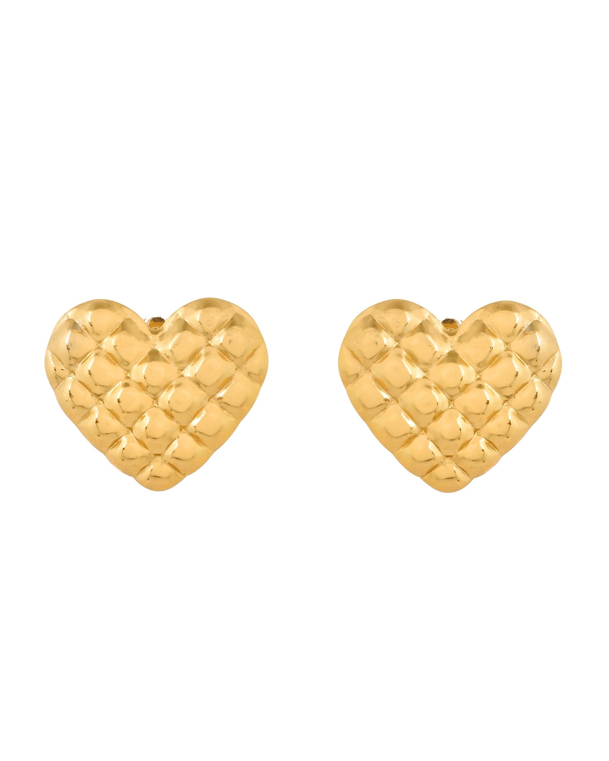 VOJ Gold Plated Heart Designed Studs Earrings  Grab2Buy VOJ Grab2Buy