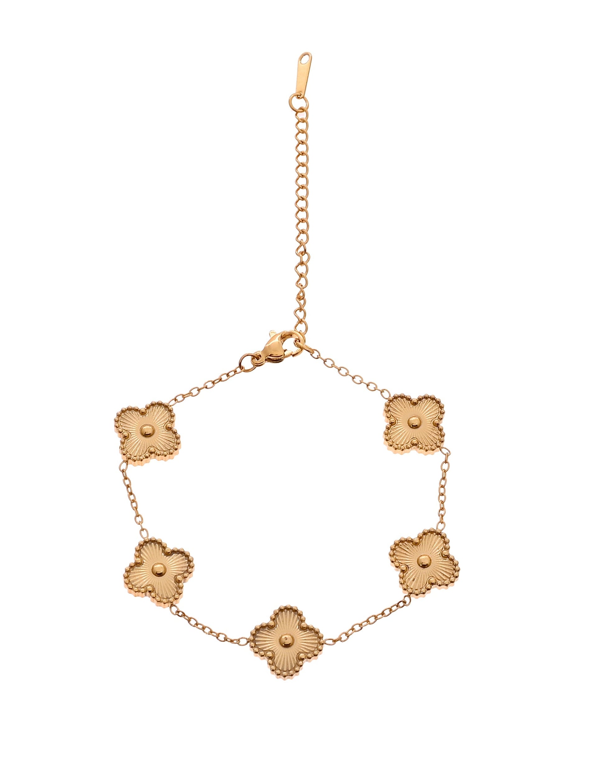 VOJ Gold Plated Floral Design Chain With Earrings And Bracelet Set  Grab2Buy VOJ Grab2Buy