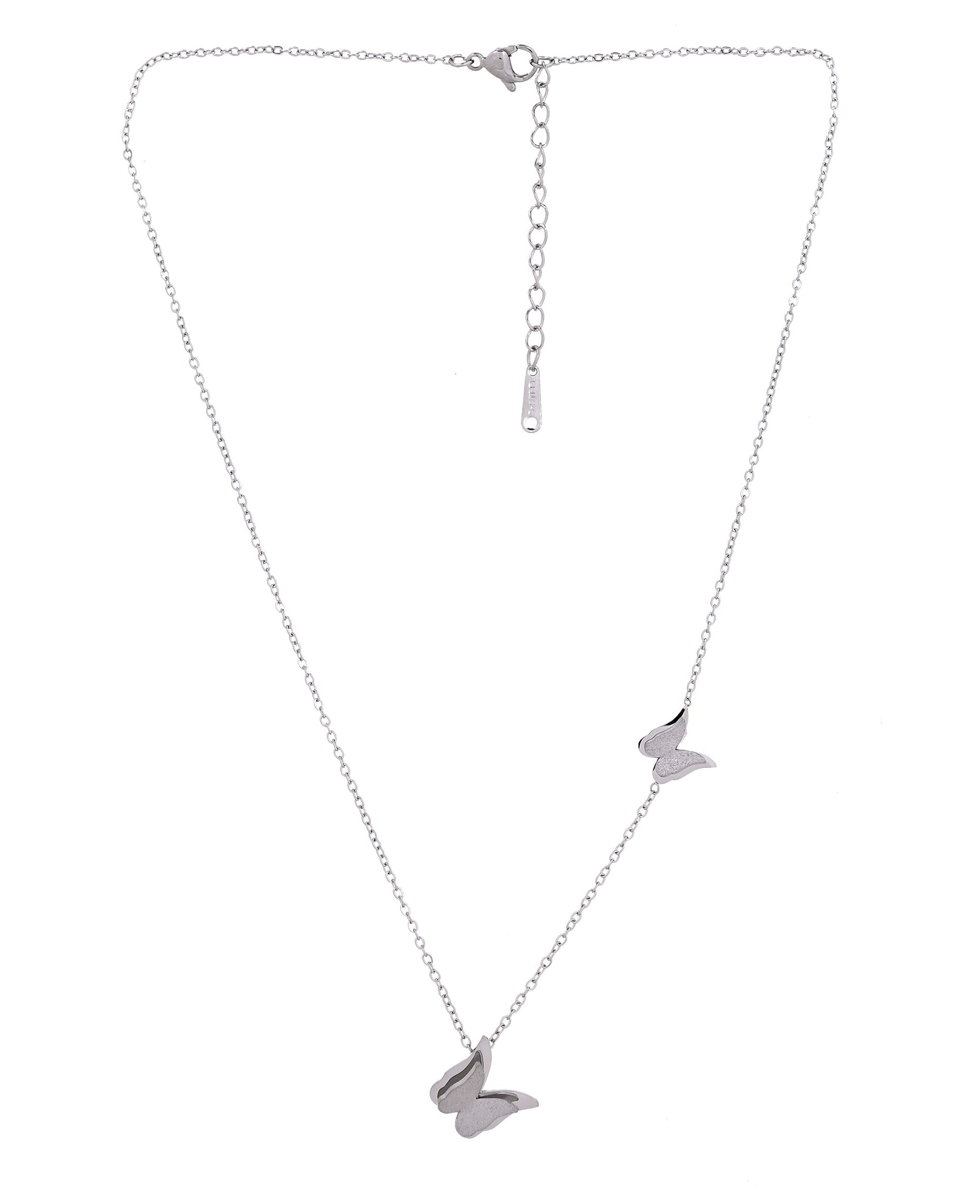 VOJ Silver Plated Butterfly Chain  Grab2Buy VOJ Grab2Buy