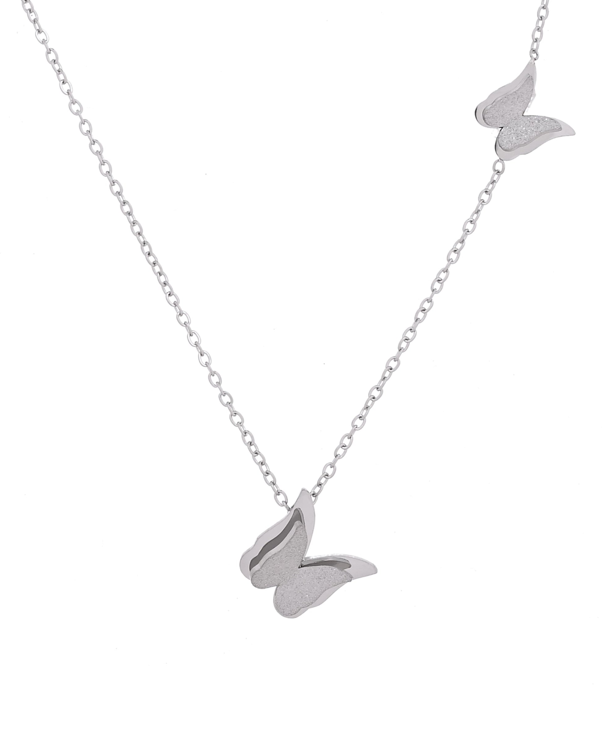 VOJ Silver Plated Butterfly Chain  Grab2Buy VOJ Grab2Buy