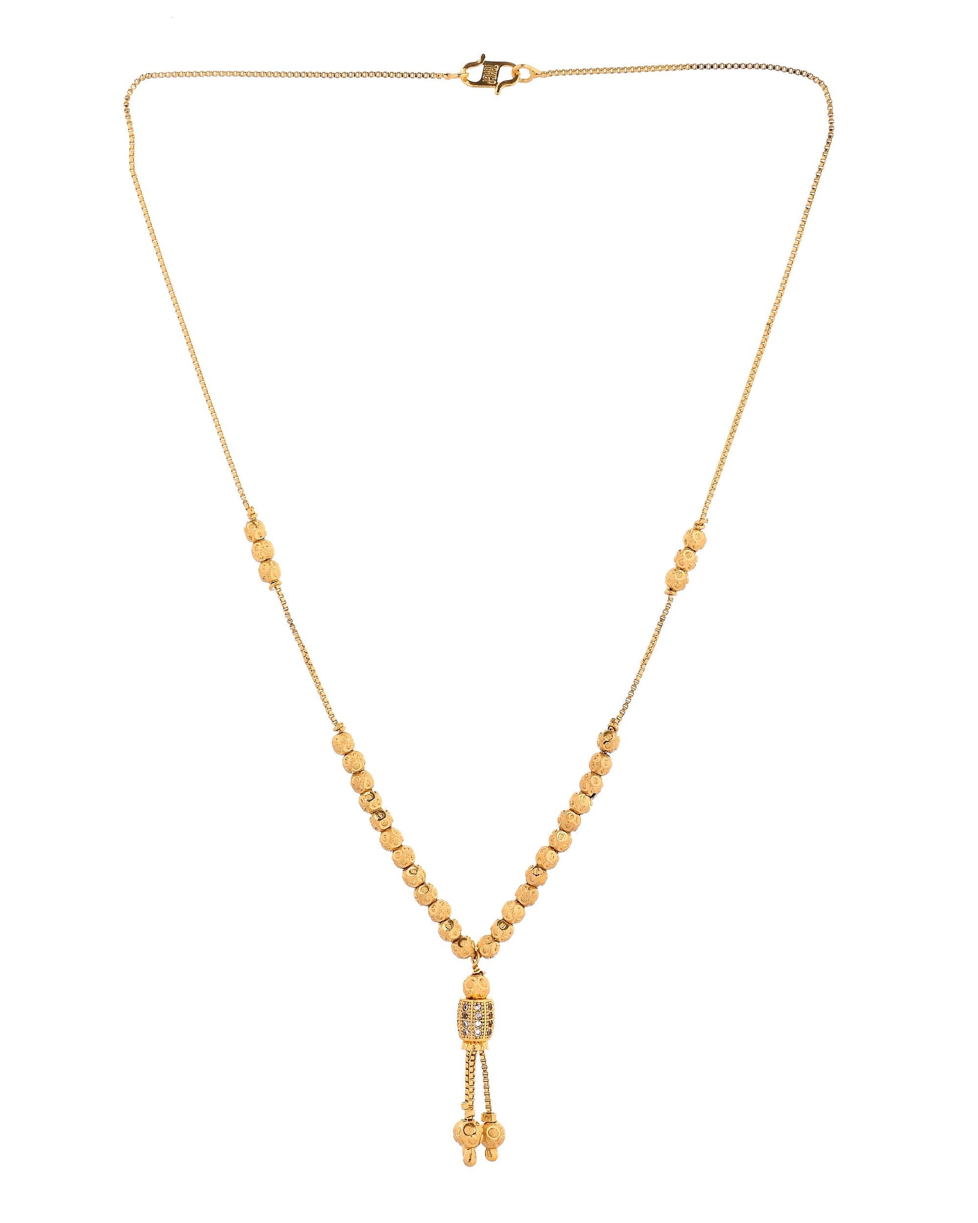 VOJ Gold Plated Stone Studded Cylindrical Shaped Chain For Women  Grab2Buy VOJ Grab2Buy