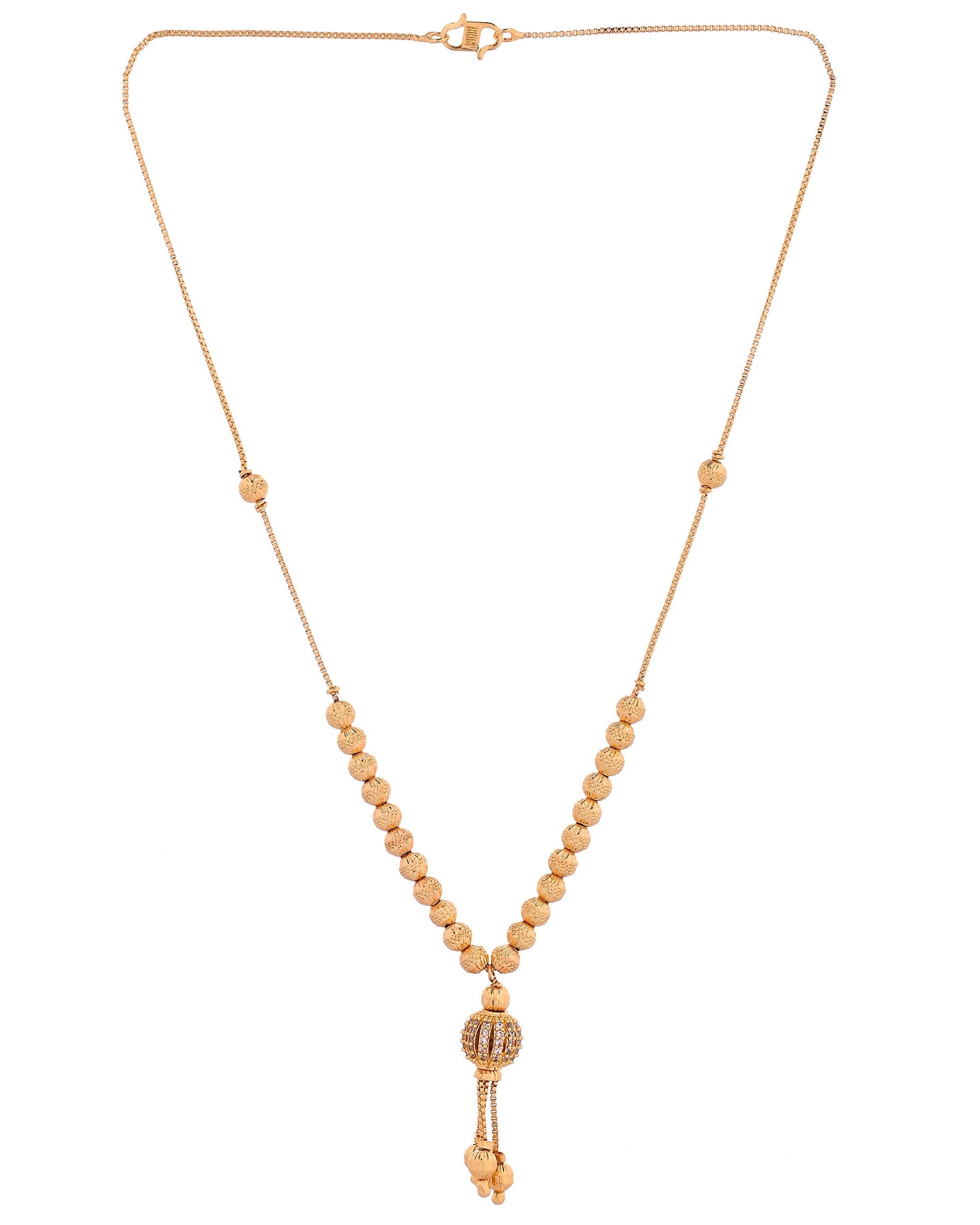 VOJ Gold Plated Stone Studded Circular Shaped Chain For Women  Grab2Buy VOJ Grab2Buy