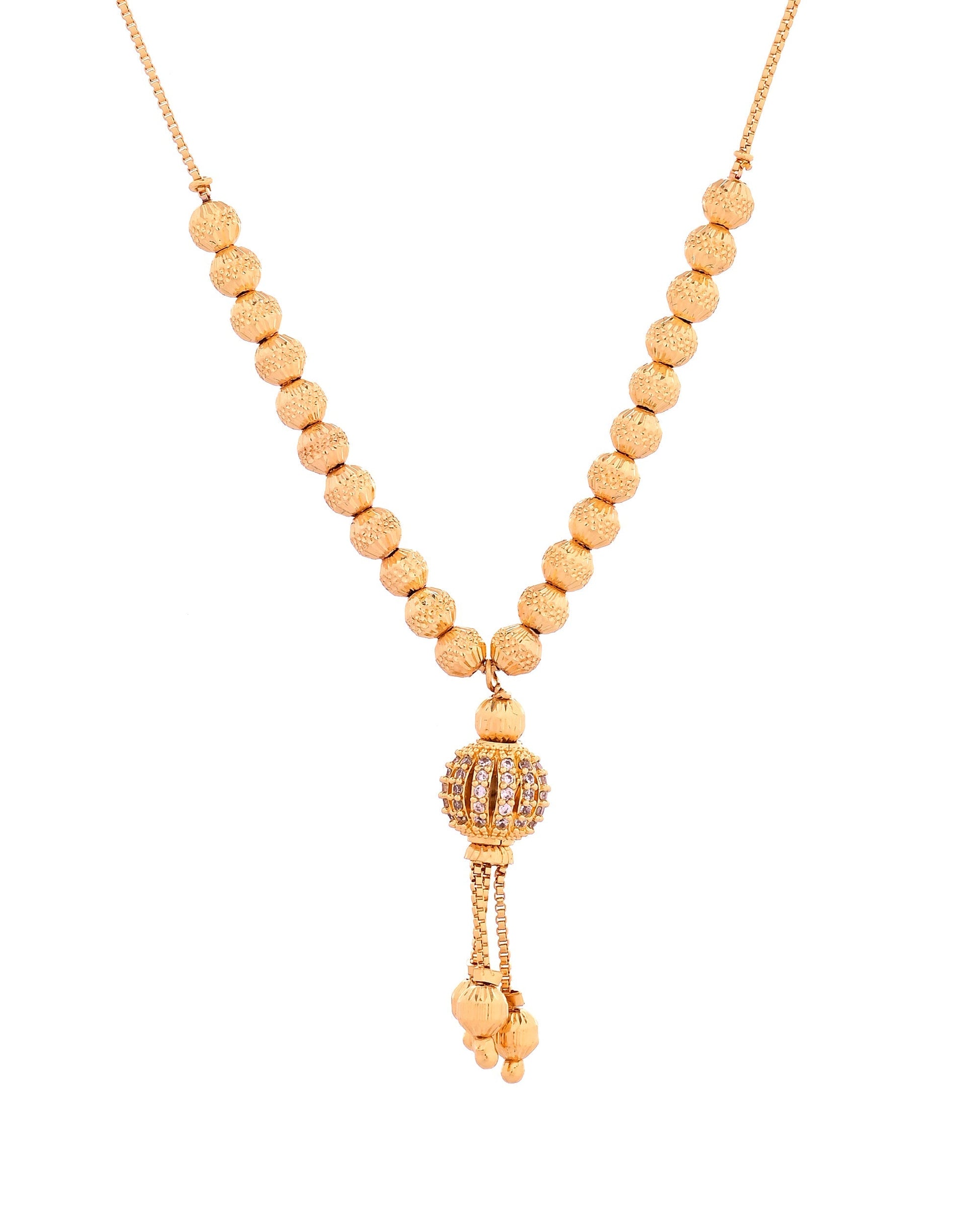 VOJ Gold Plated Stone Studded Circular Shaped Chain For Women  Grab2Buy VOJ Grab2Buy