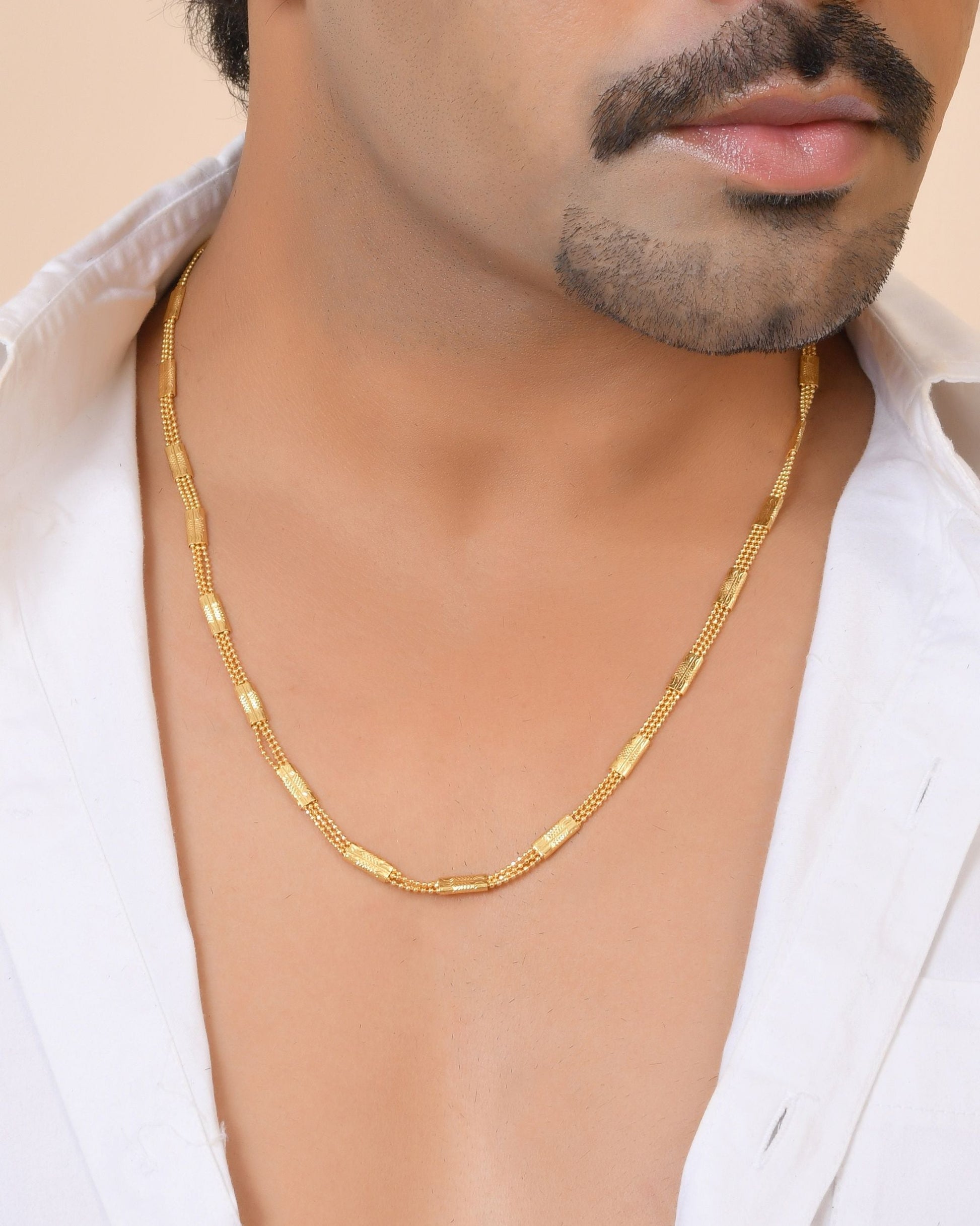 VOJ Gold Plated Rectangular With Multi Layer Chain For Men  Grab2Buy VOJ Grab2Buy