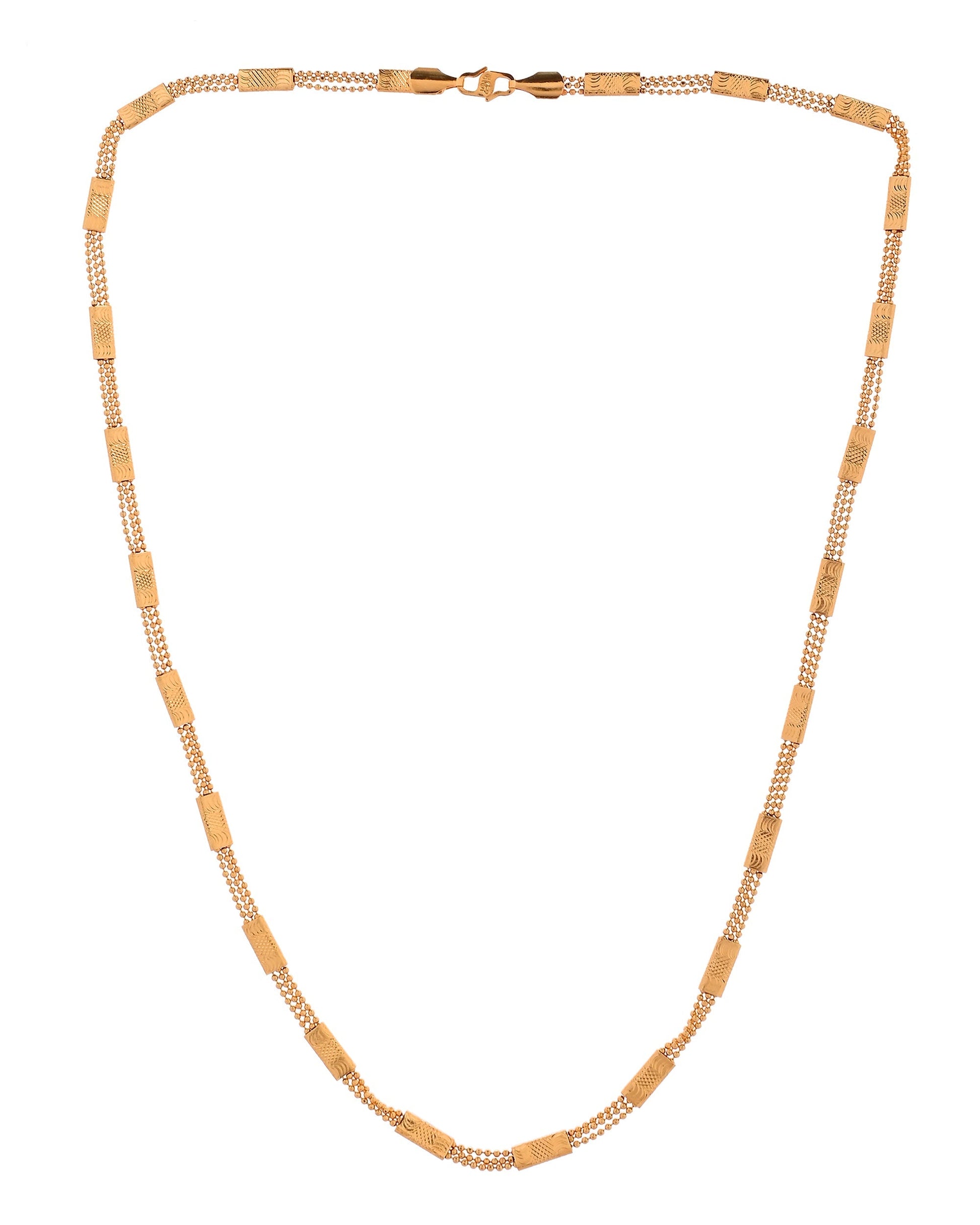 VOJ Gold Plated Rectangular With Multi Layer Chain For Men  Grab2Buy VOJ Grab2Buy
