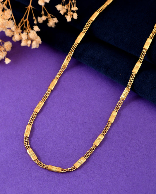 VOJ Gold Plated Rectangular With Multi Layer Chain For Men  Grab2Buy VOJ Grab2Buy