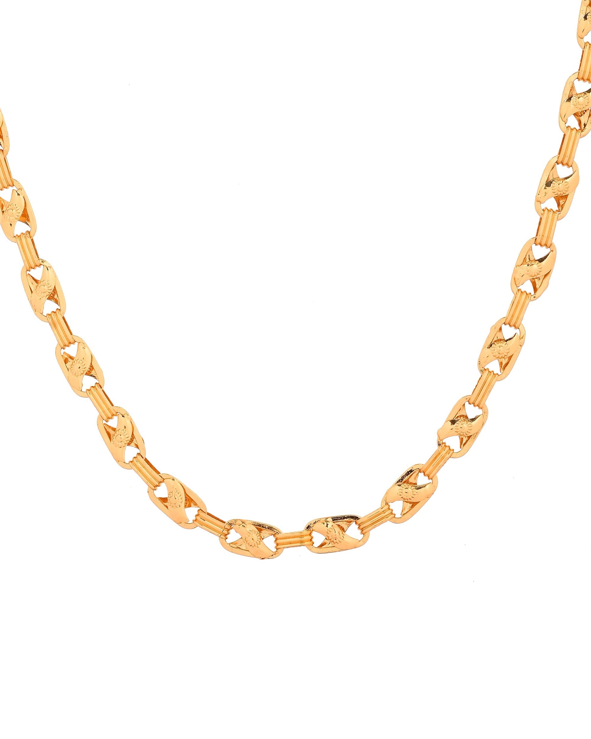 VOJ Gold Toned Elegant Designer Link Chain For Men  Grab2Buy VOJ Grab2Buy
