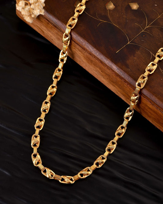 VOJ Gold Toned Elegant Designer Link Chain For Men  Grab2Buy VOJ Grab2Buy
