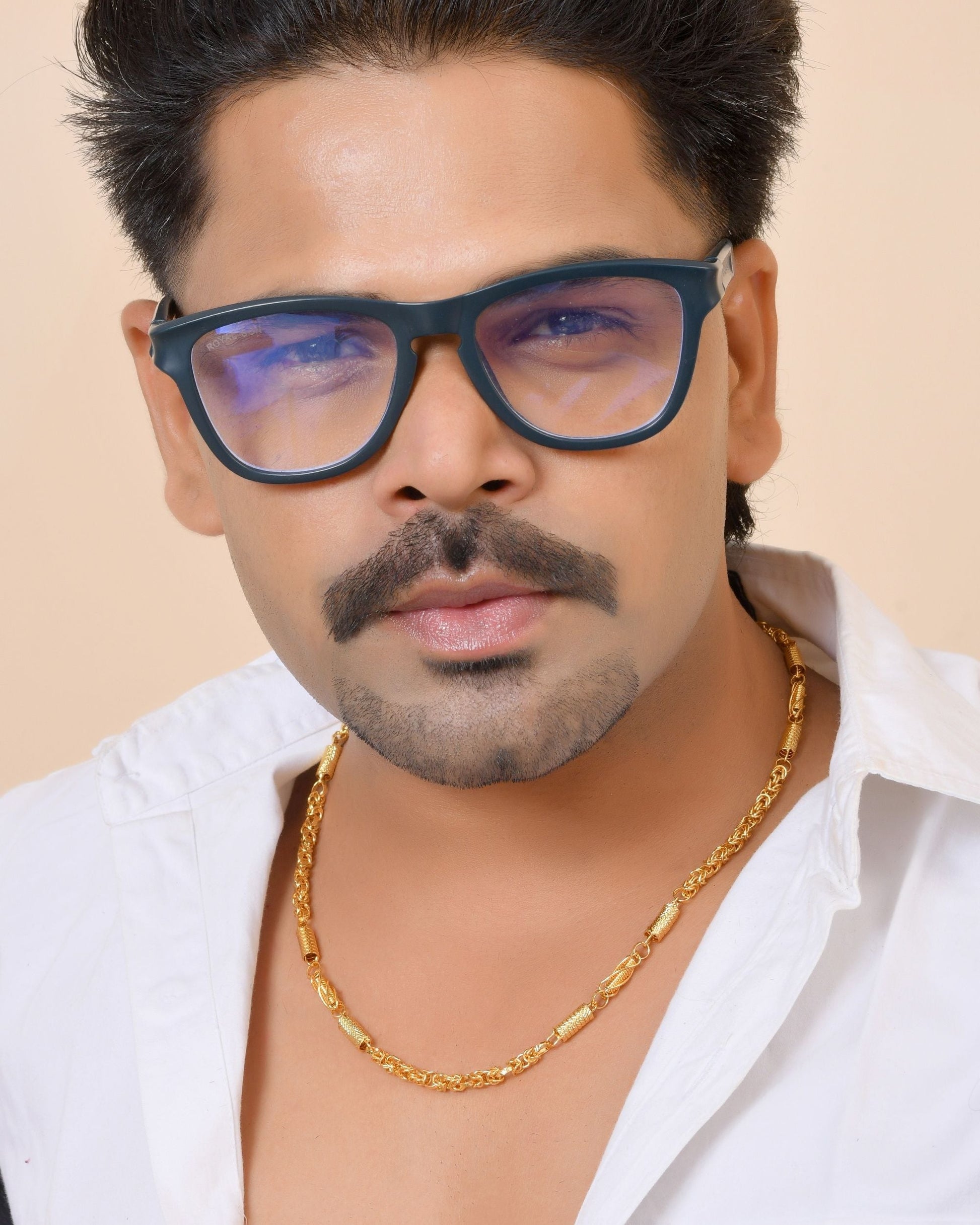 VOJ Gold Plated Thick Pipe Shaped Chain For Men  Grab2Buy VOJ Grab2Buy