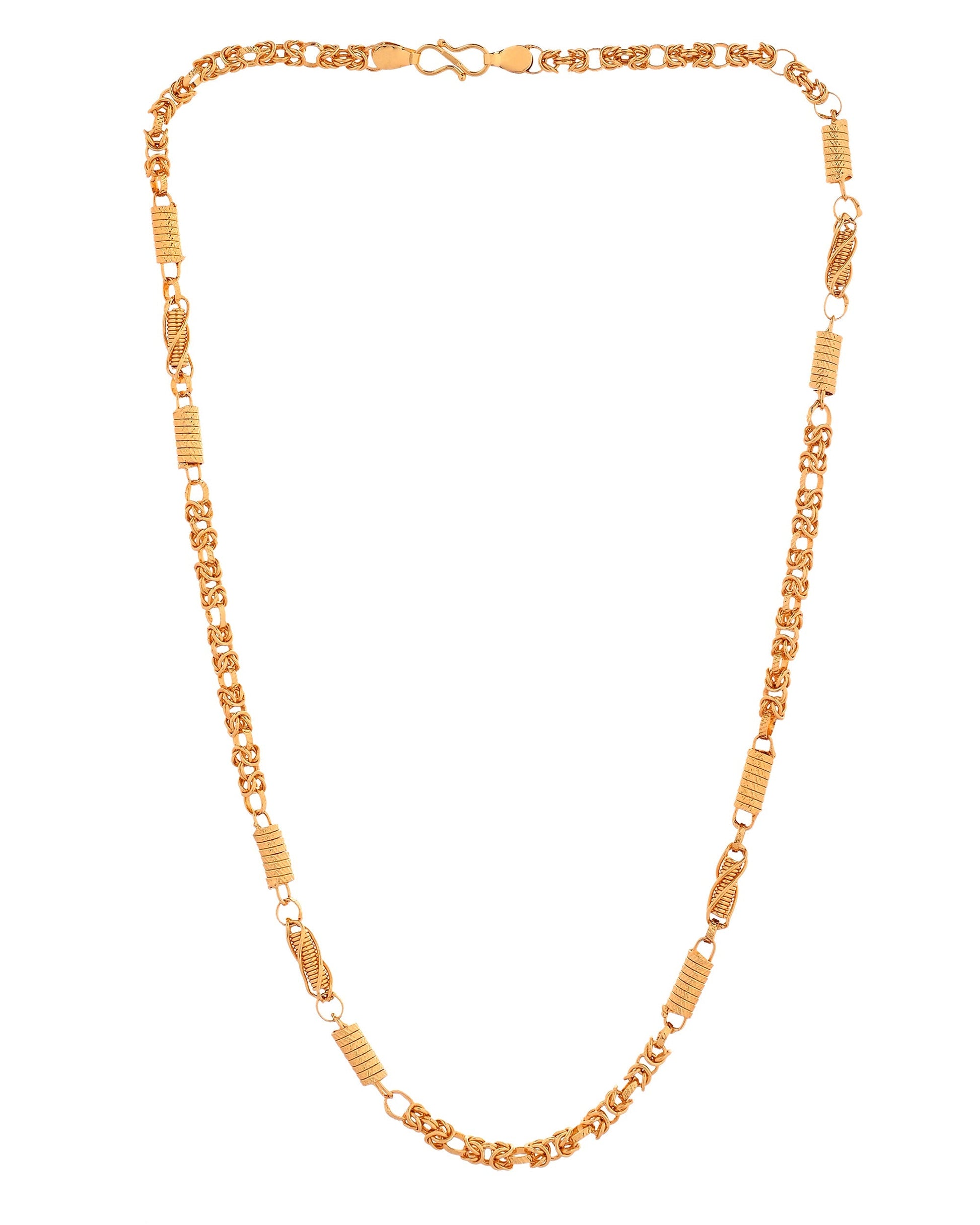 VOJ Gold Plated Thick Pipe Shaped Chain For Men  Grab2Buy VOJ Grab2Buy