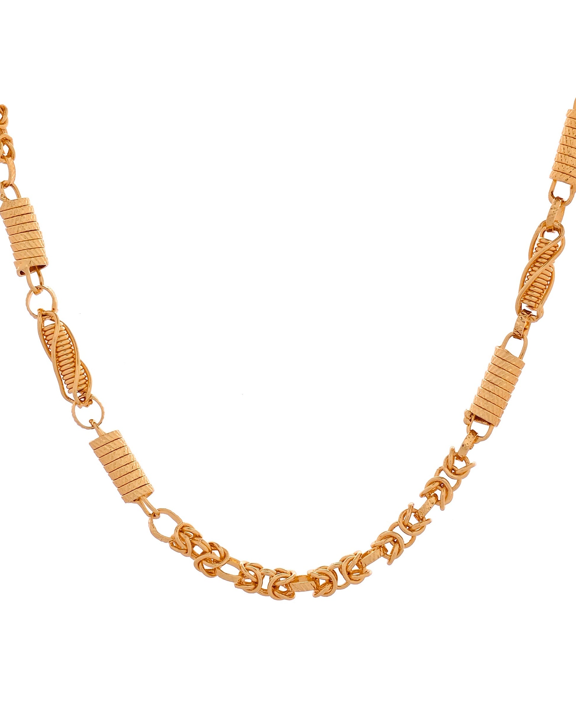 VOJ Gold Plated Thick Pipe Shaped Chain For Men  Grab2Buy VOJ Grab2Buy