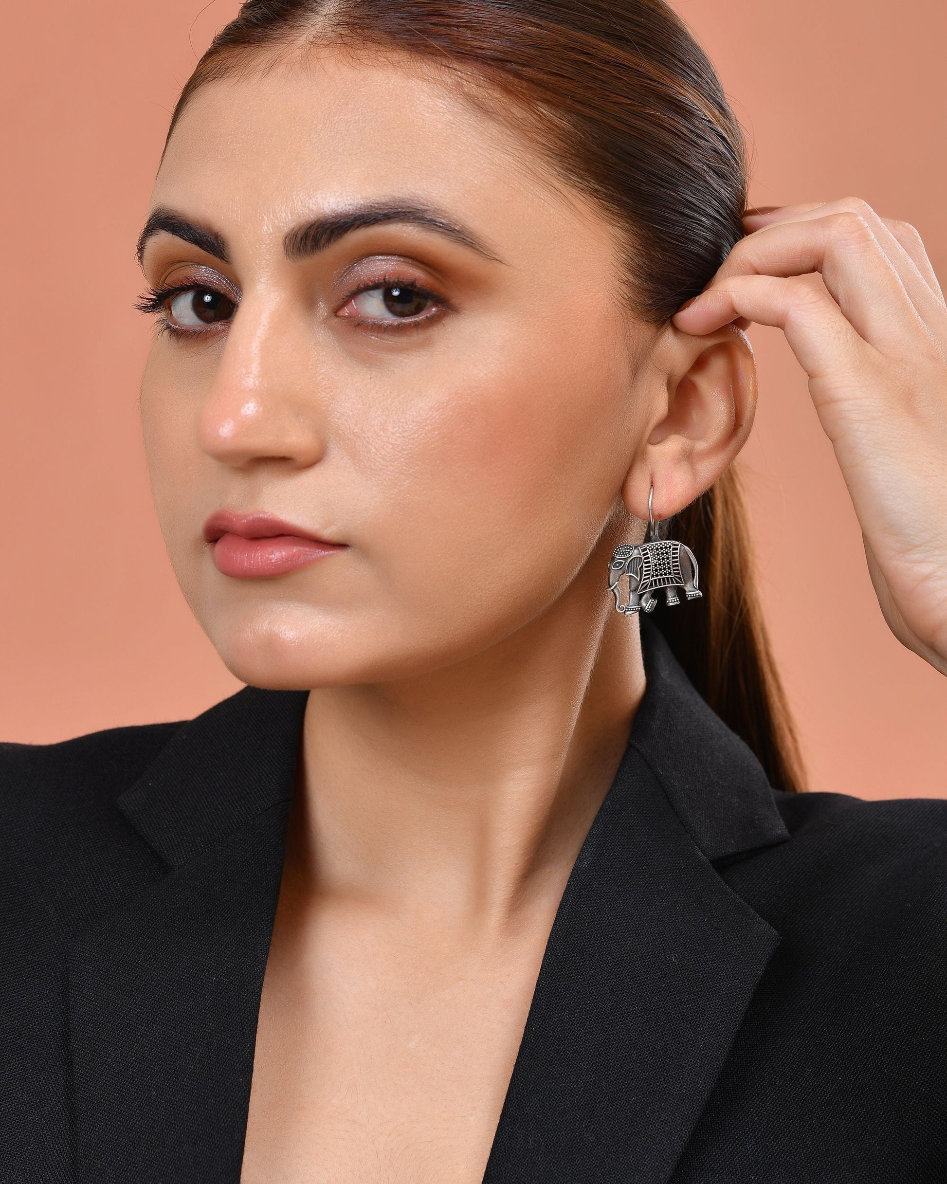 VOJ Silver Toned Animal Designed Drop Earrings  Grab2Buy VOJ Grab2Buy
