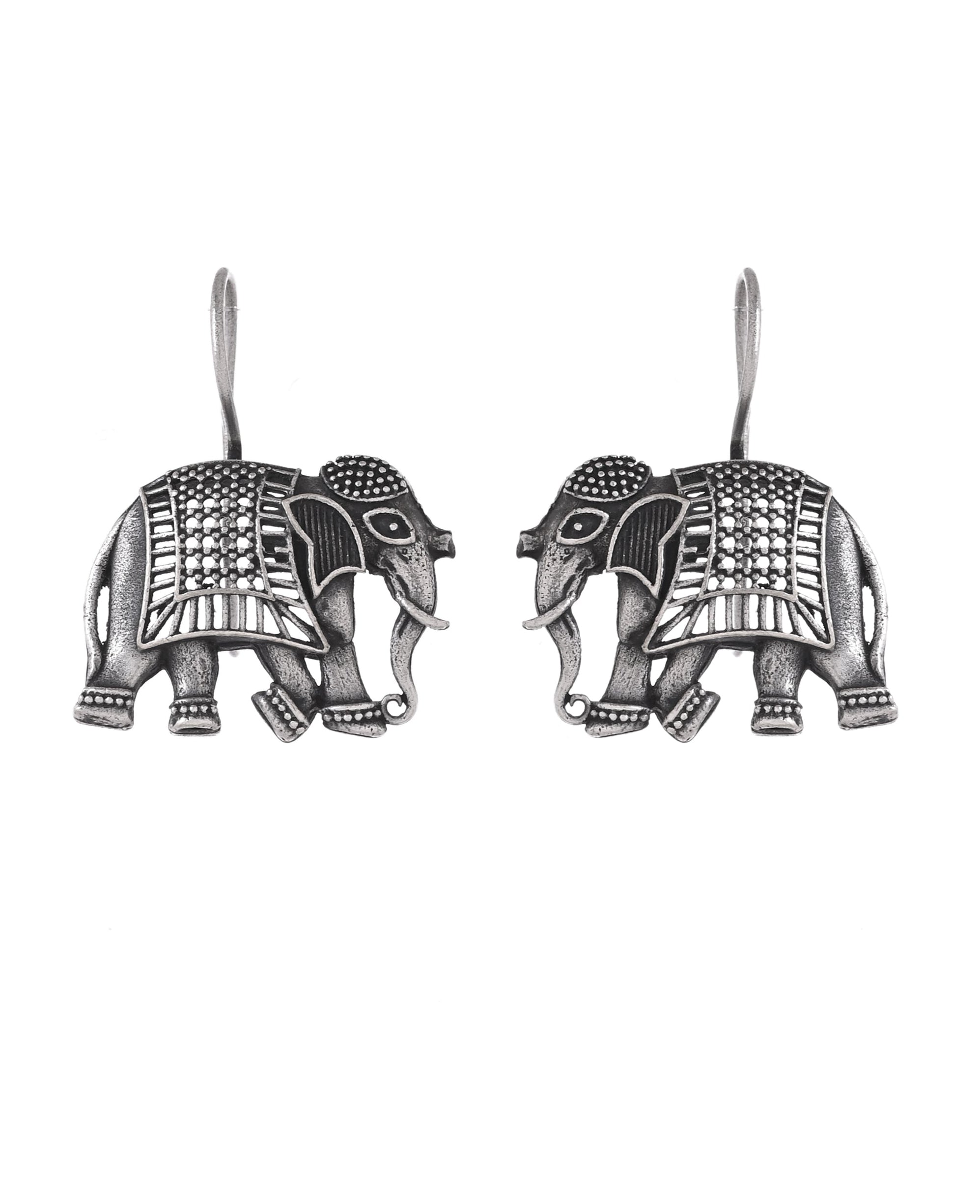 VOJ Silver Toned Animal Designed Drop Earrings  Grab2Buy VOJ Grab2Buy