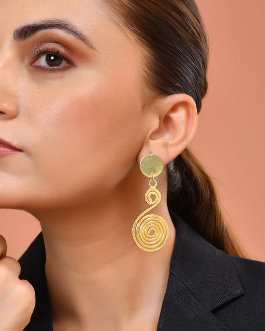 VOJ Gold Plated Twisted Designed Drop Earrings  Grab2Buy VOJ Grab2Buy