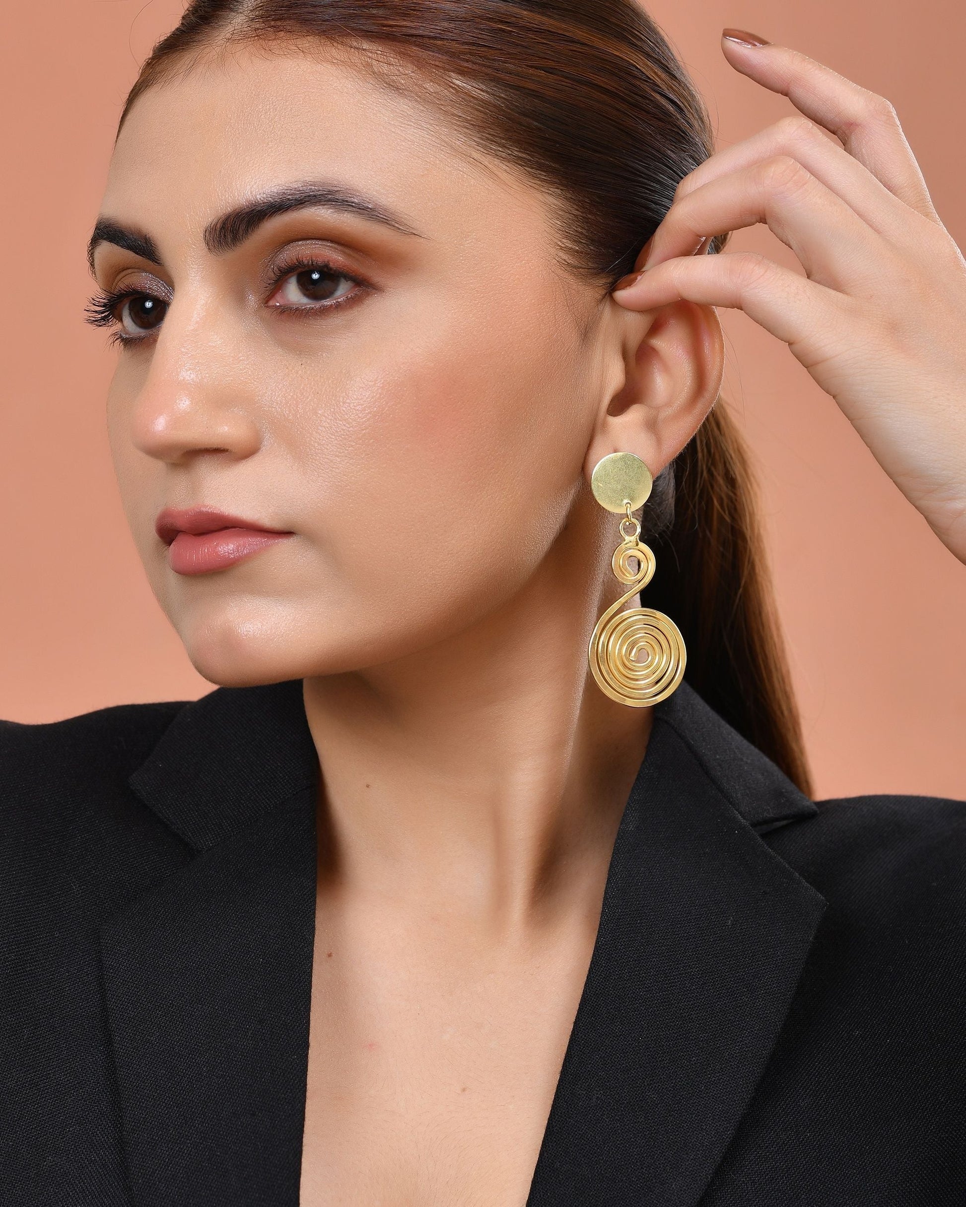 VOJ Gold Plated Twisted Designed Drop Earrings  Grab2Buy VOJ Grab2Buy