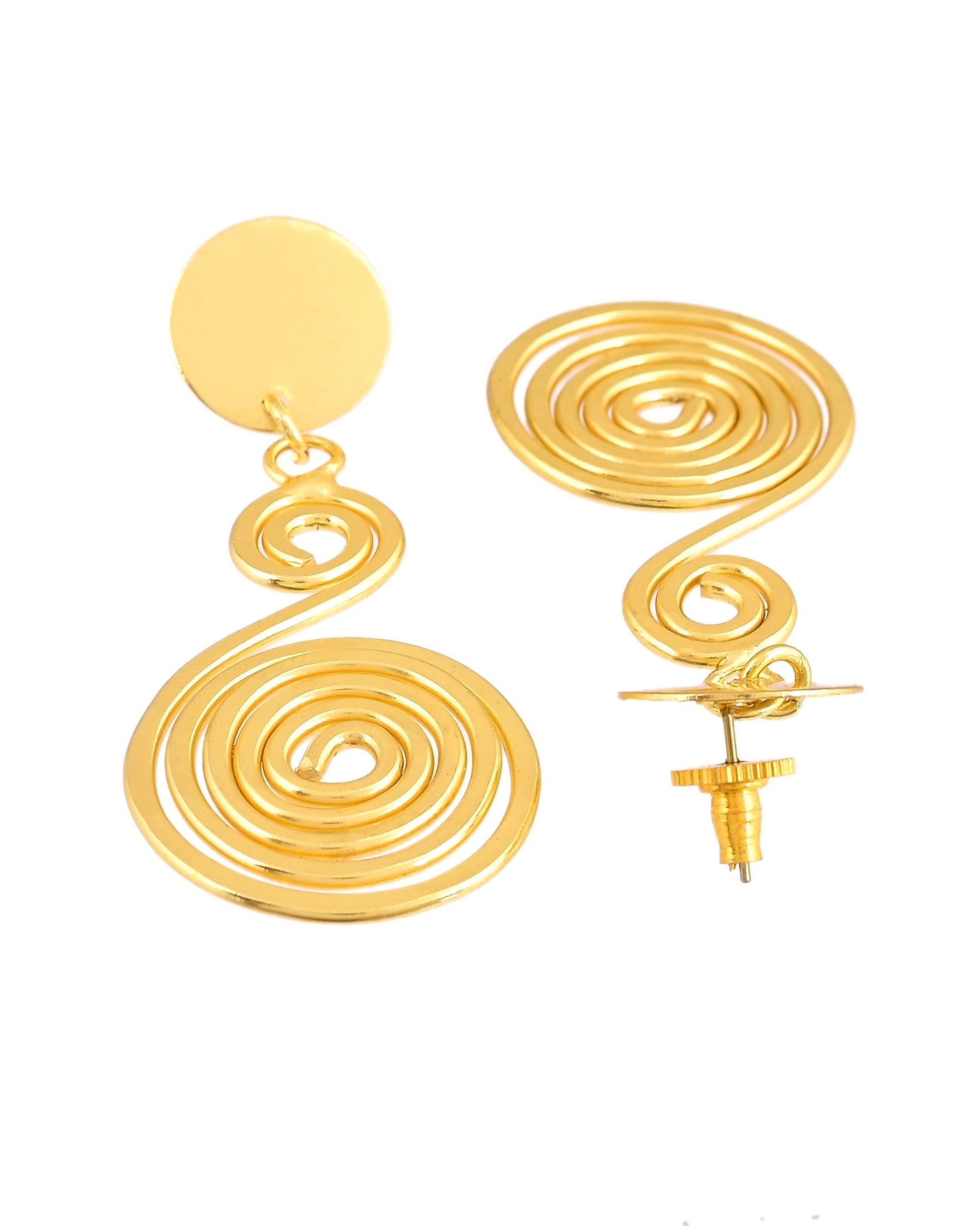 VOJ Gold Plated Twisted Designed Drop Earrings  Grab2Buy VOJ Grab2Buy