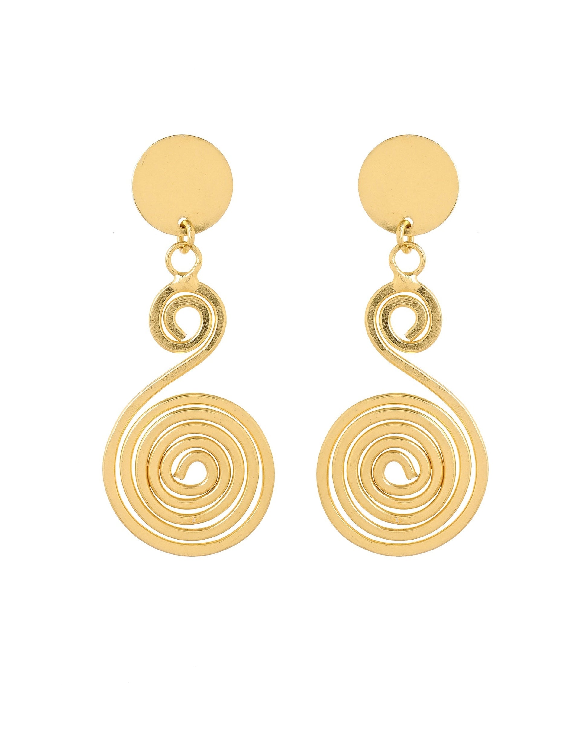 VOJ Gold Plated Twisted Designed Drop Earrings  Grab2Buy VOJ Grab2Buy
