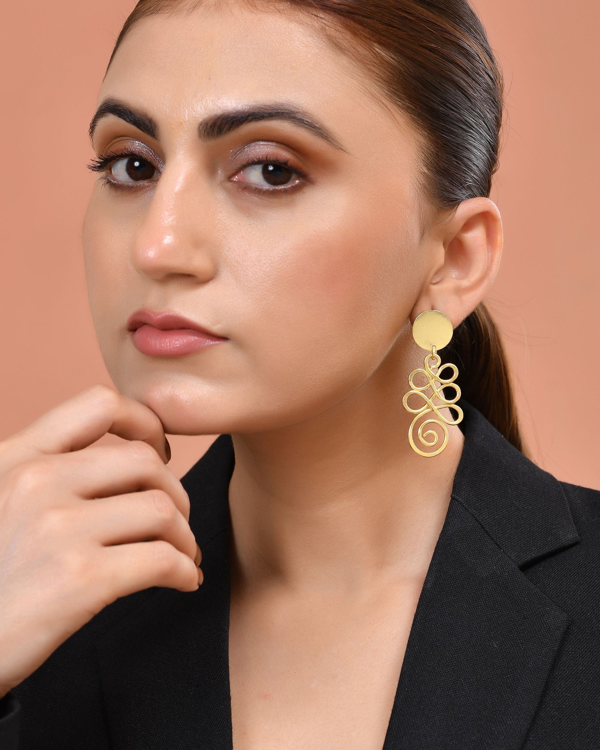 VOJ Gold Plated Designer Drop Earrings  Grab2Buy VOJ Grab2Buy