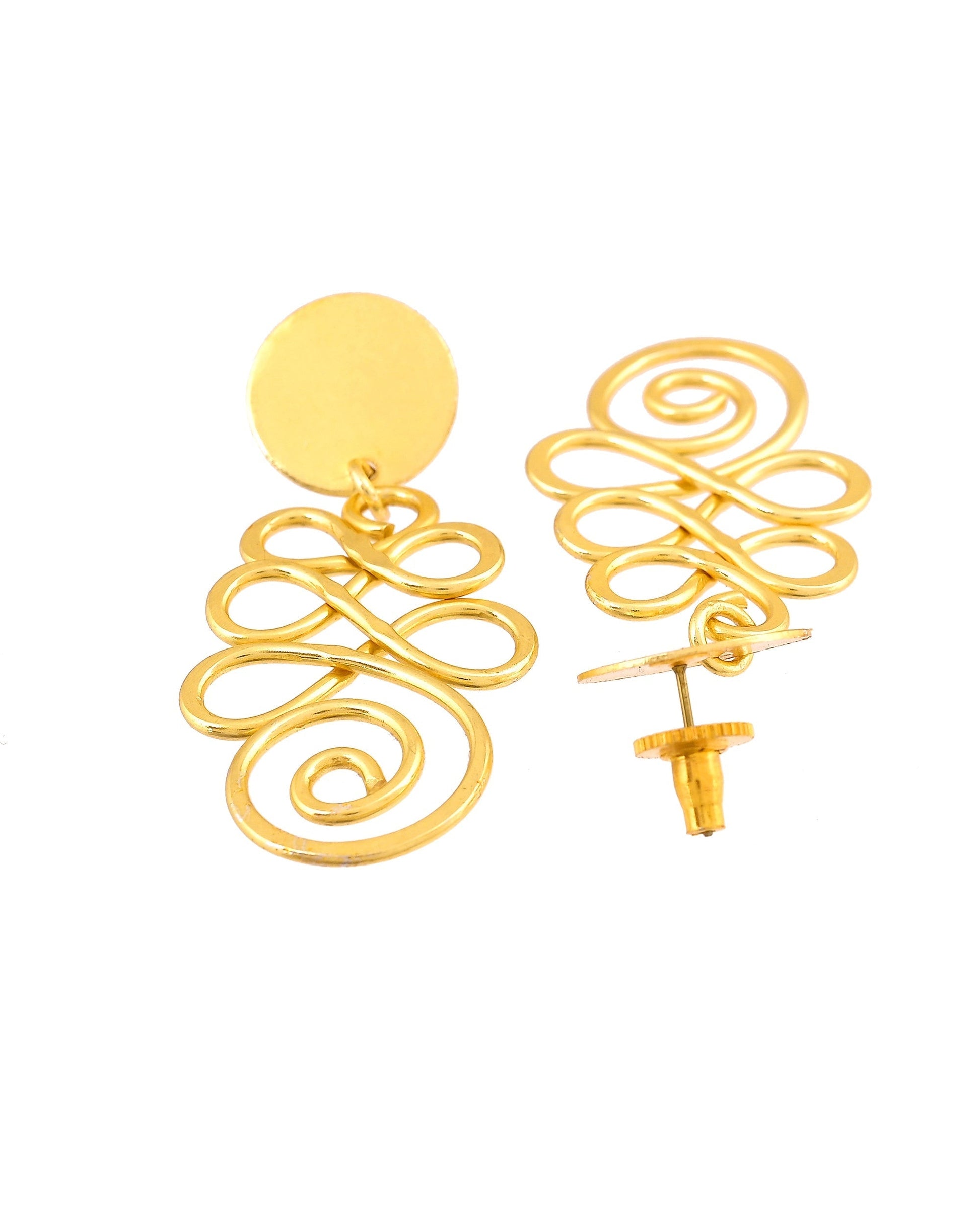 VOJ Gold Plated Designer Drop Earrings  Grab2Buy VOJ Grab2Buy