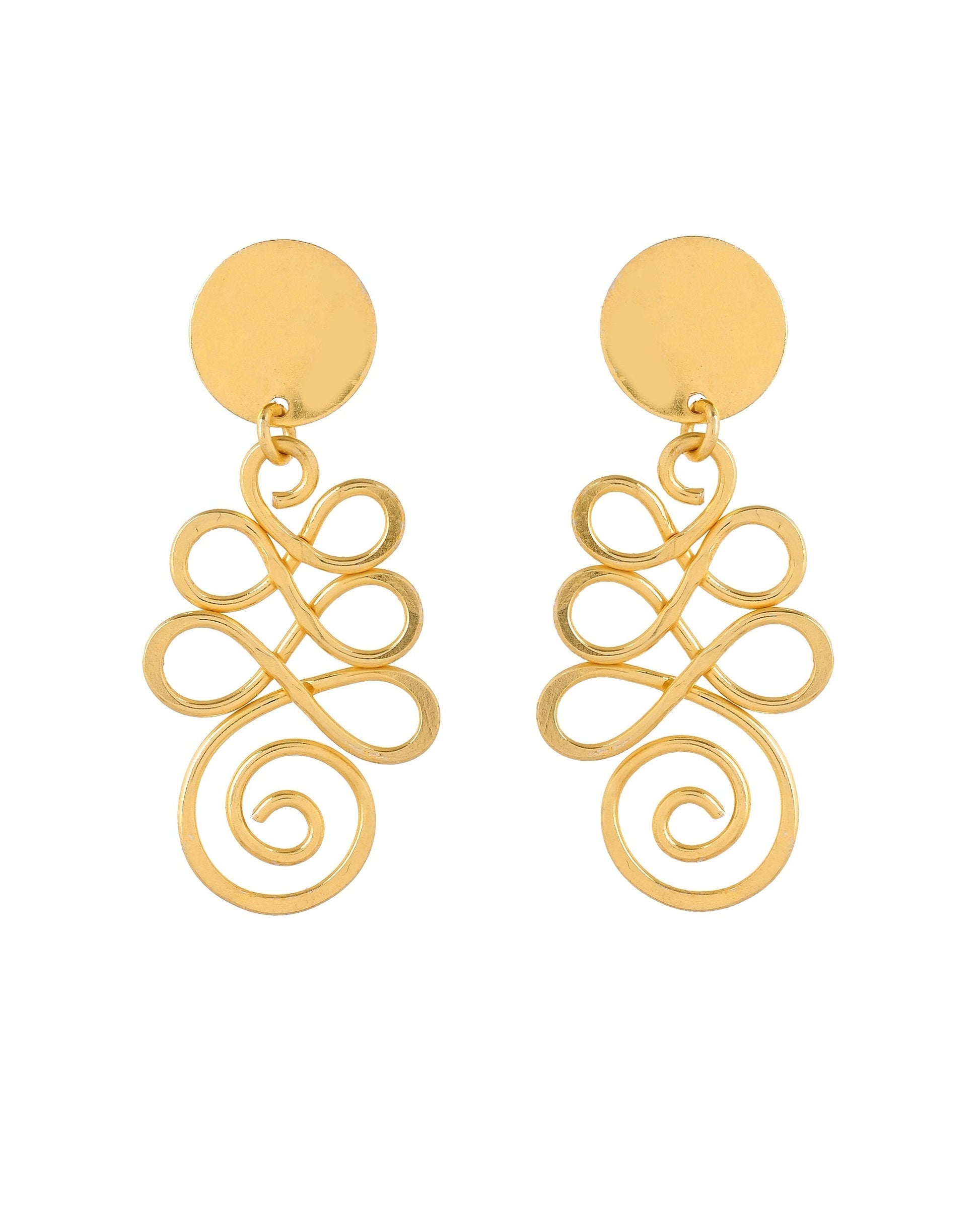 VOJ Gold Plated Designer Drop Earrings  Grab2Buy VOJ Grab2Buy