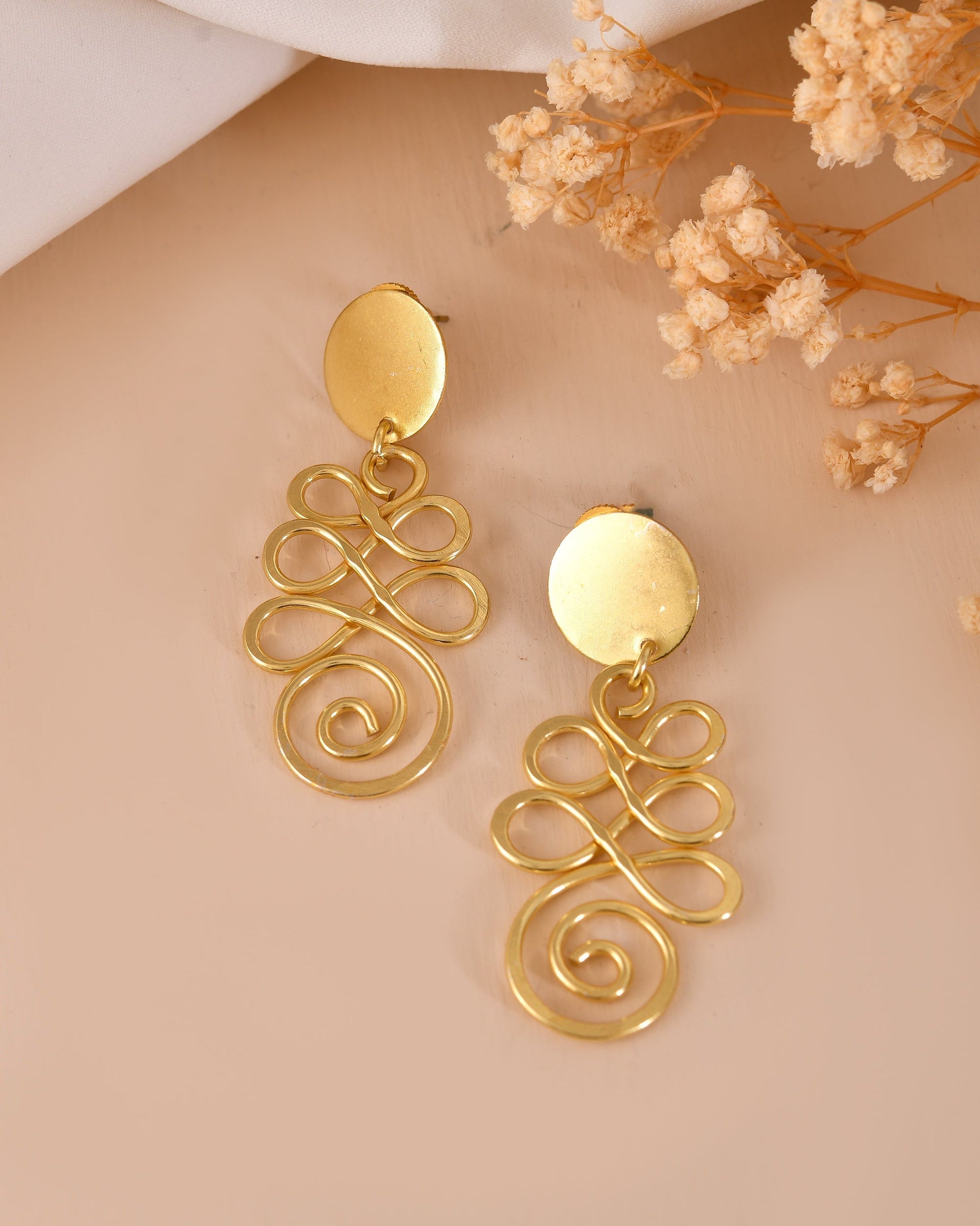 VOJ Gold Plated Designer Drop Earrings  Grab2Buy VOJ Grab2Buy
