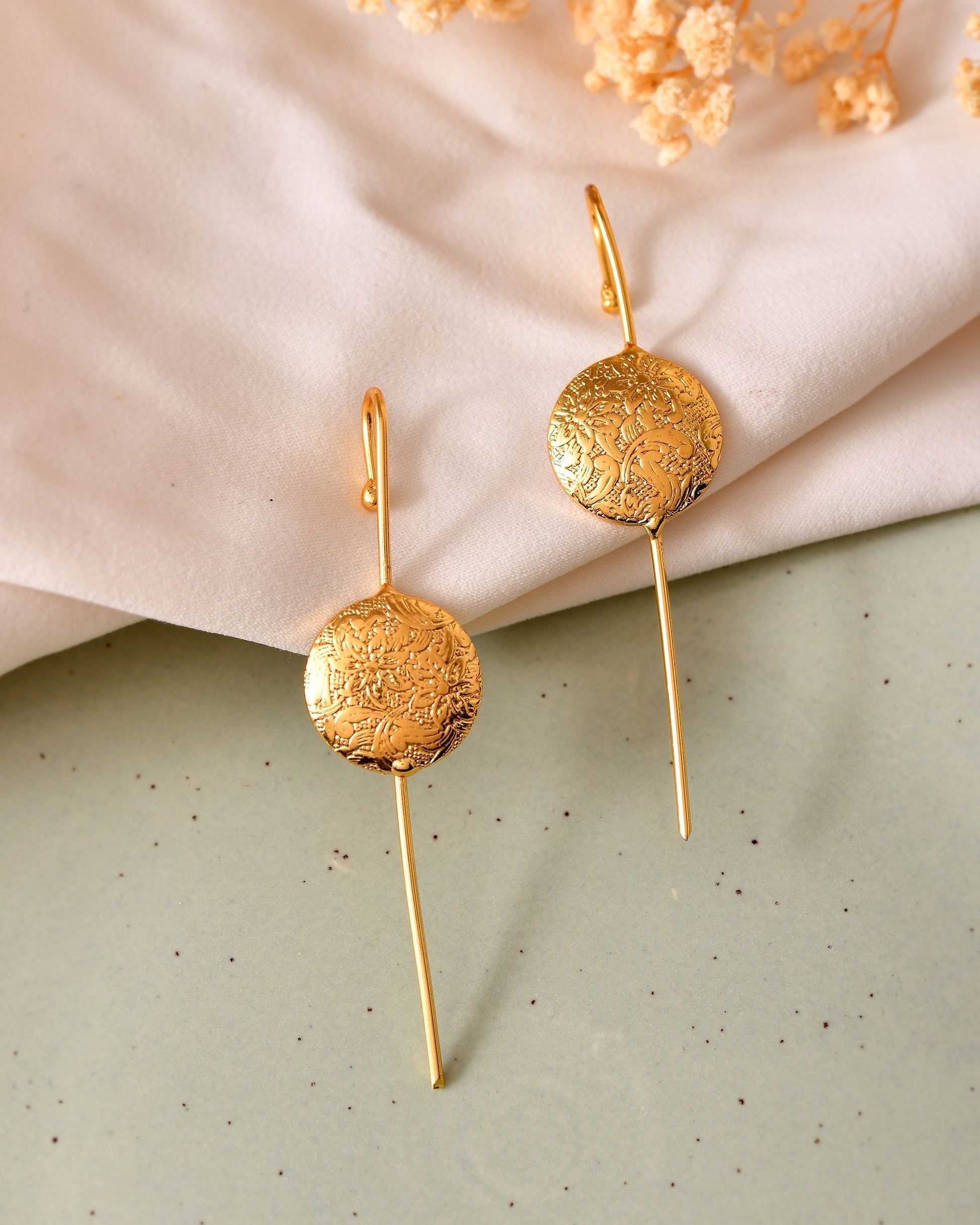 VOJ Gold Plated Circular Ear Cuff Earrings  Grab2Buy VOJ Grab2Buy