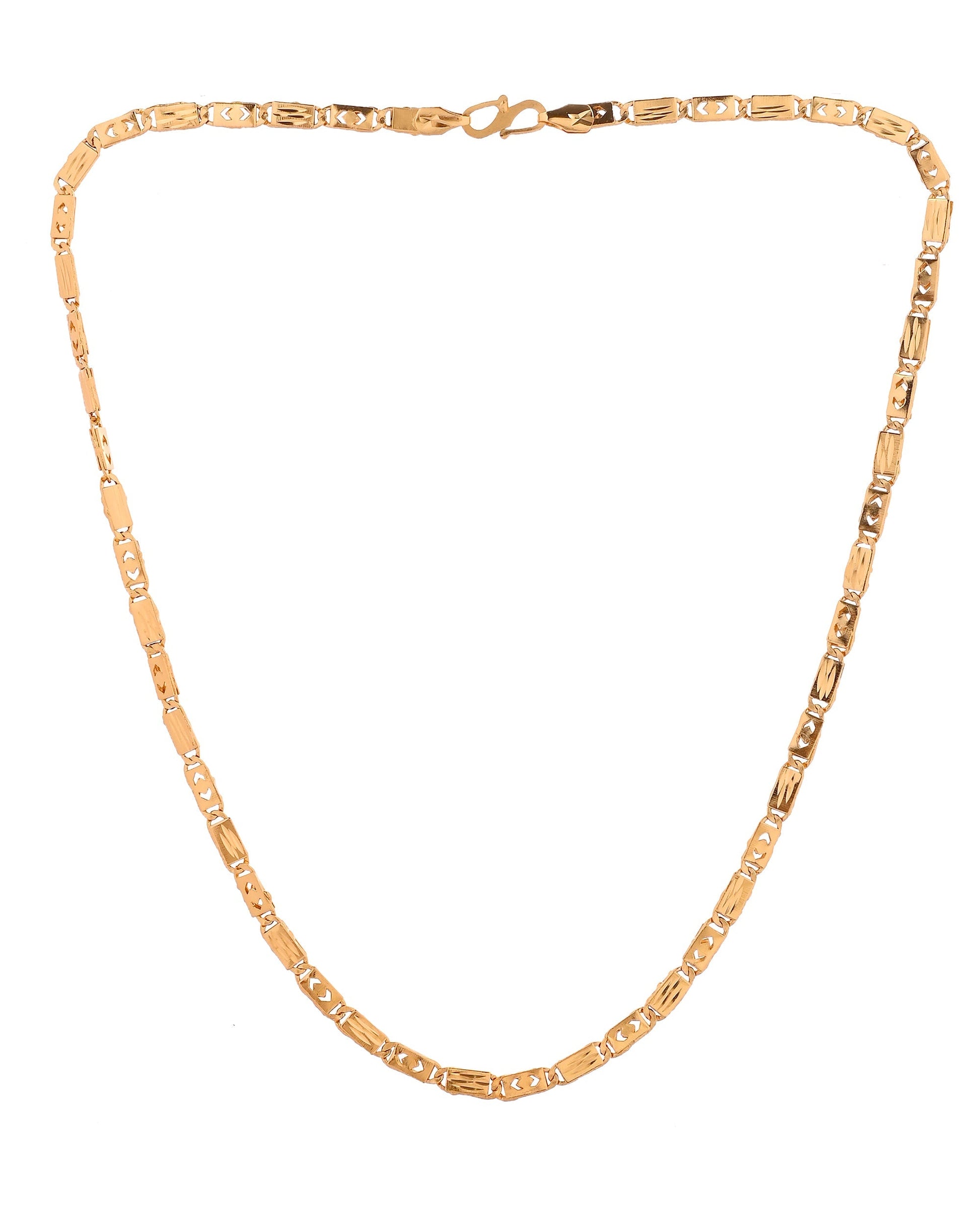 VOJ Gold Plated Designer Biscuit Chain For Men  Grab2Buy VOJ Grab2Buy