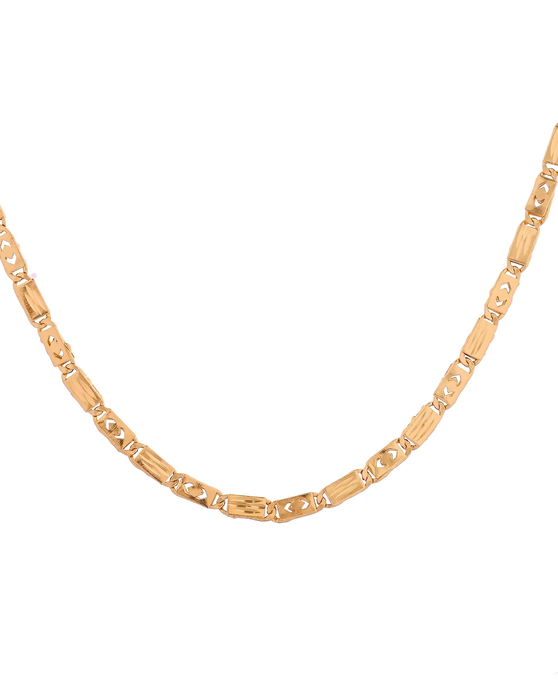 VOJ Gold Plated Designer Biscuit Chain For Men  Grab2Buy VOJ Grab2Buy