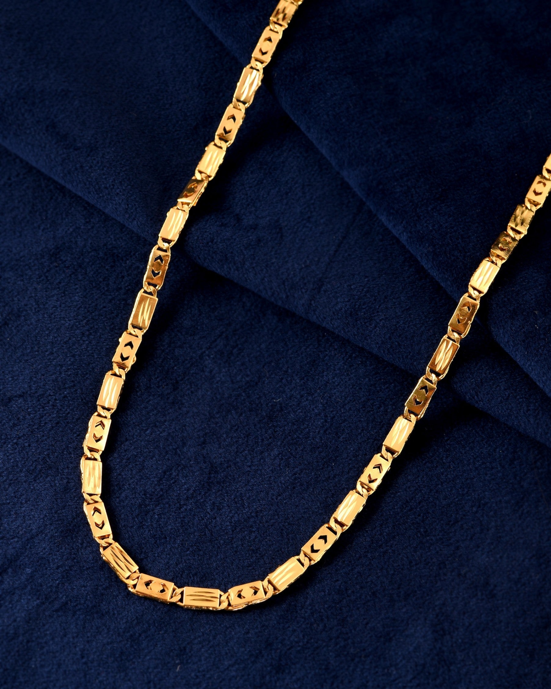 VOJ Gold Plated Designer Biscuit Chain For Men  Grab2Buy VOJ Grab2Buy