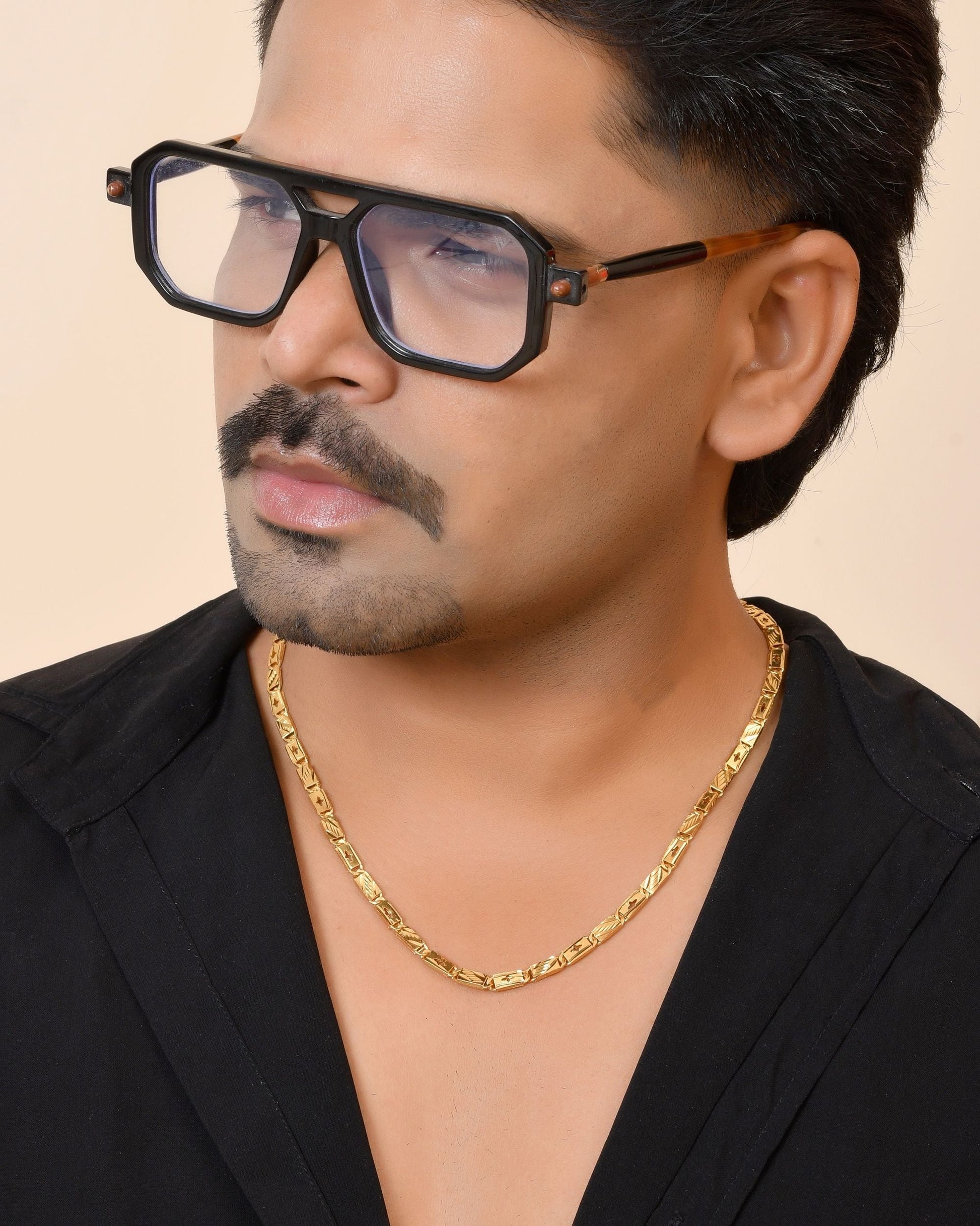 VOJ Gold Plated Designer Biscuit Chain For Men  Grab2Buy VOJ Grab2Buy