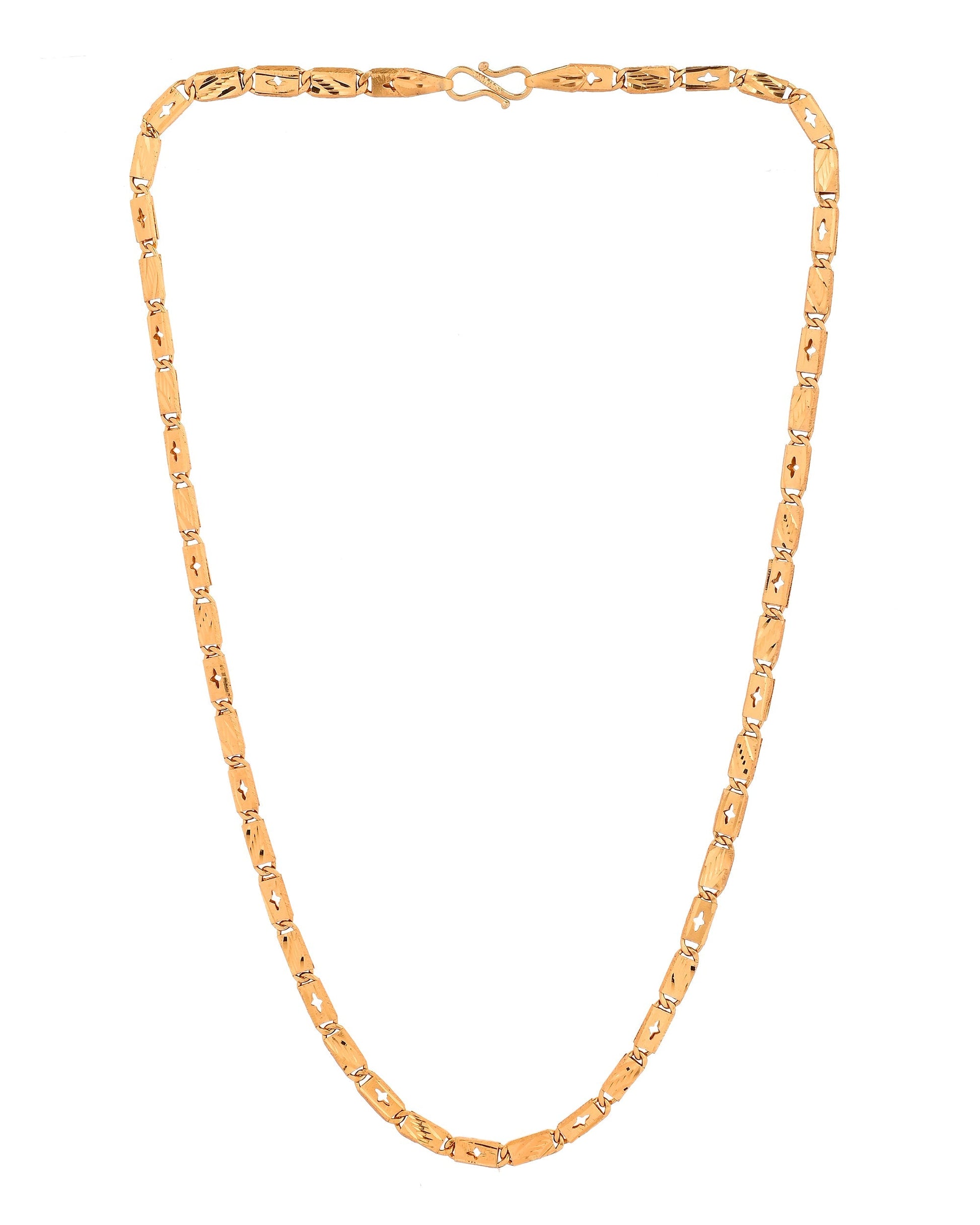 VOJ Gold Plated Designer Biscuit Chain For Men  Grab2Buy VOJ Grab2Buy
