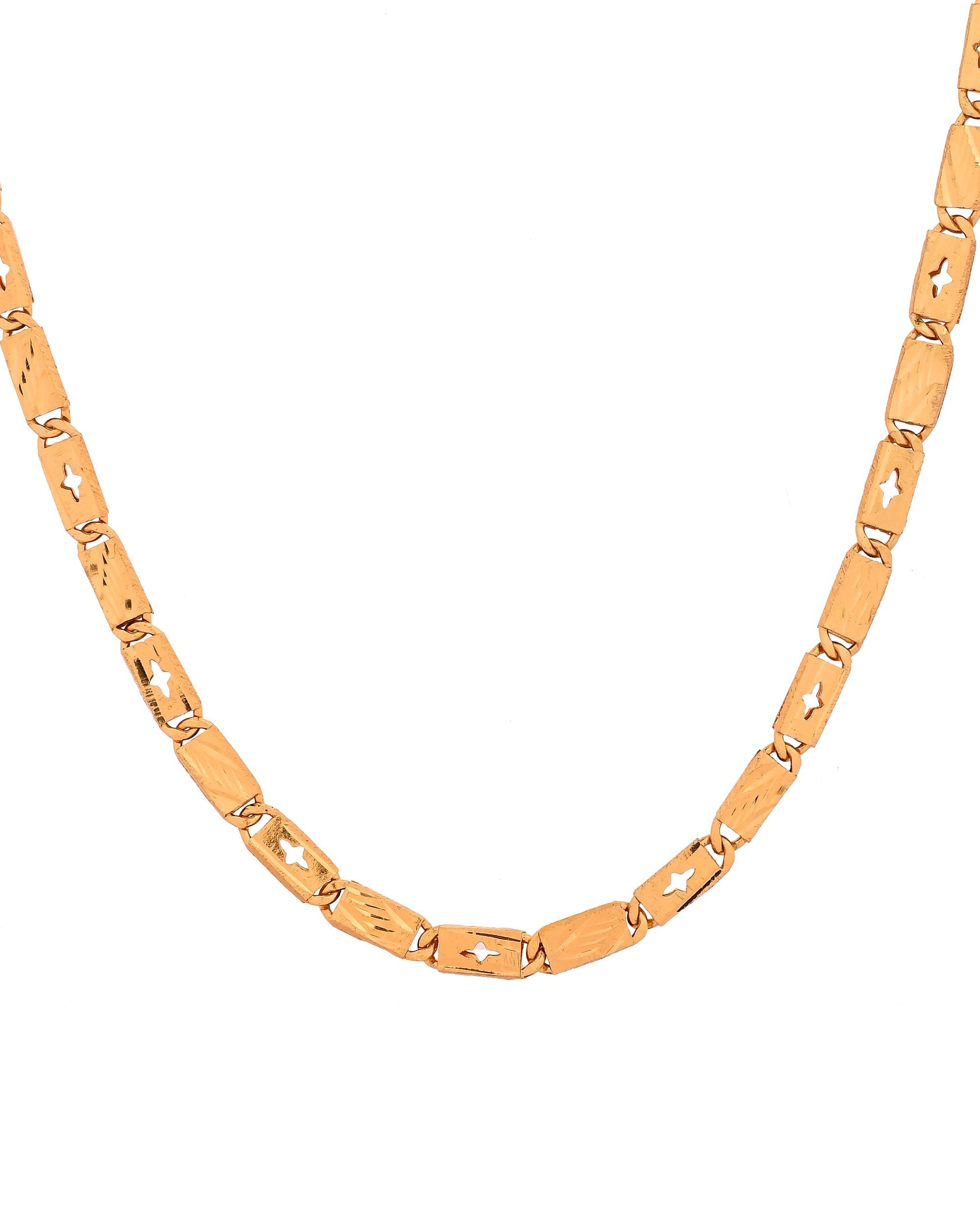 VOJ Gold Plated Designer Biscuit Chain For Men  Grab2Buy VOJ Grab2Buy