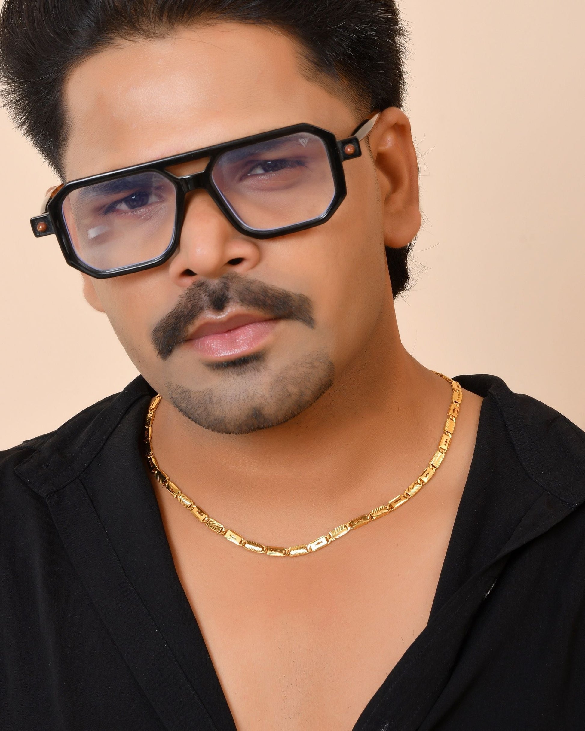 VOJ Gold Plated Toffee Designed Biscuit Chain For Men  Grab2Buy VOJ Grab2Buy