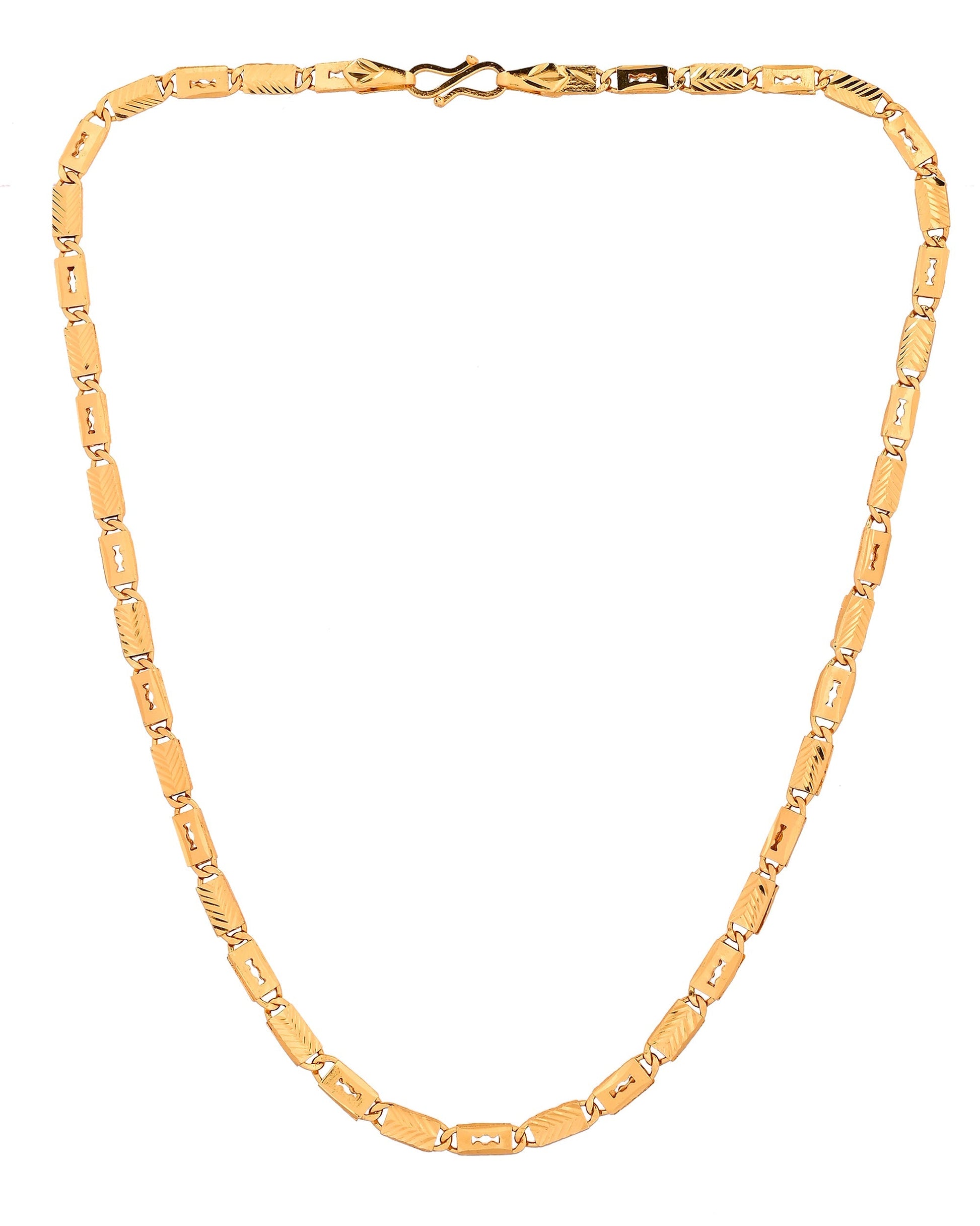VOJ Gold Plated Toffee Designed Biscuit Chain For Men  Grab2Buy VOJ Grab2Buy