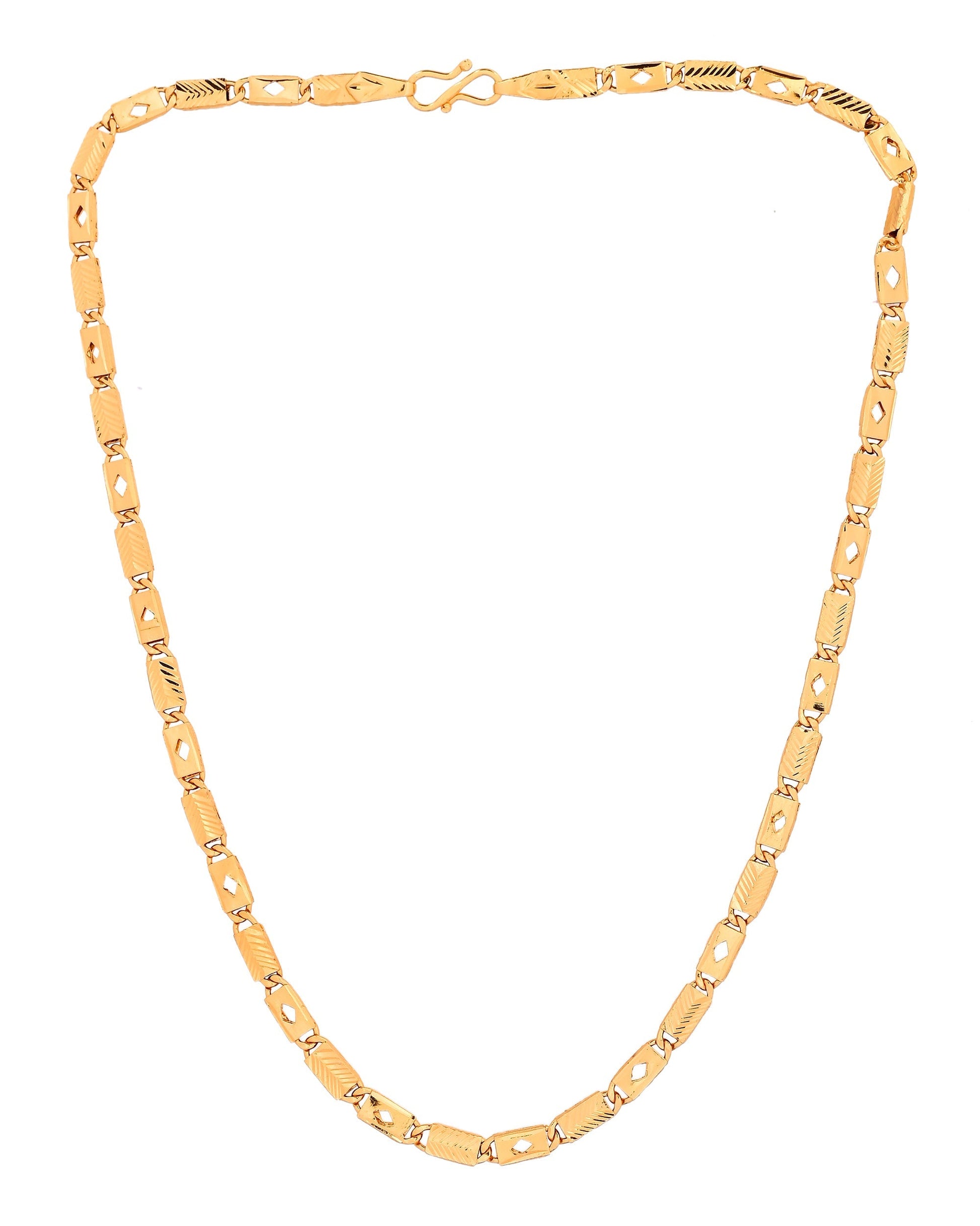 VOJ Gold Plated Square Designed Biscuit Chain For Men  Grab2Buy VOJ Grab2Buy