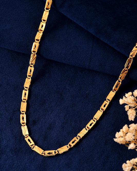 VOJ Gold Plated Fish Designed Biscuit Chain For Men  Grab2Buy VOJ Grab2Buy