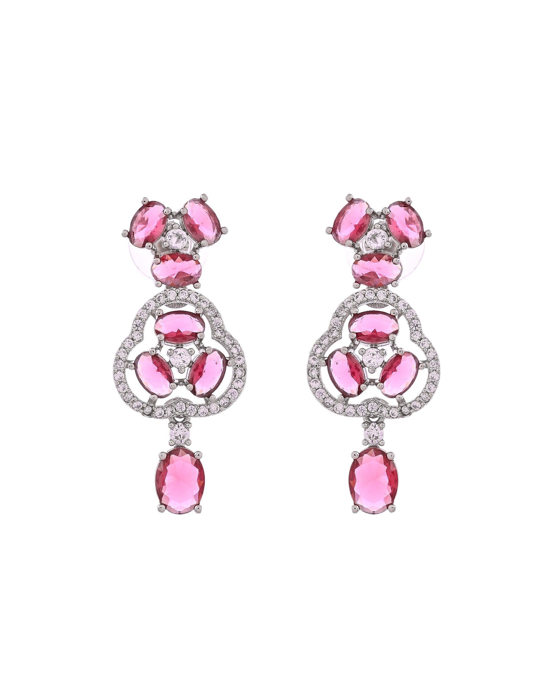 VOJ Silver Plated Ruby Red Stone Studded Ad Jewellery Set With Maang Tikka  Grab2Buy VOJ Grab2Buy