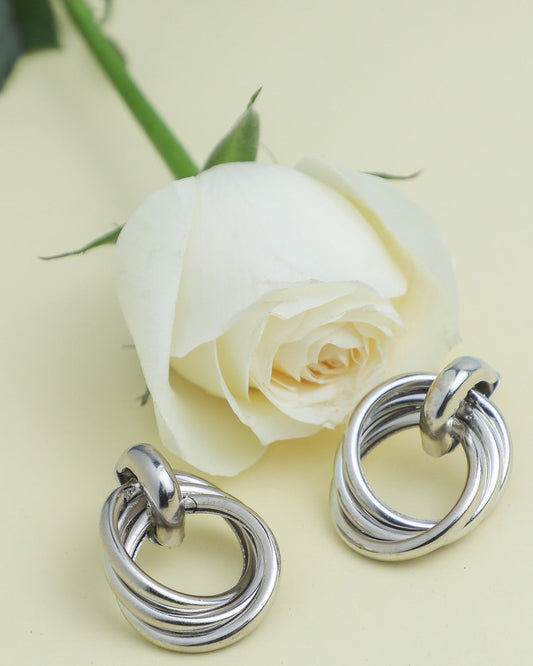 VOJ Silver Plated Circluar Studs Earring - Grab2buy