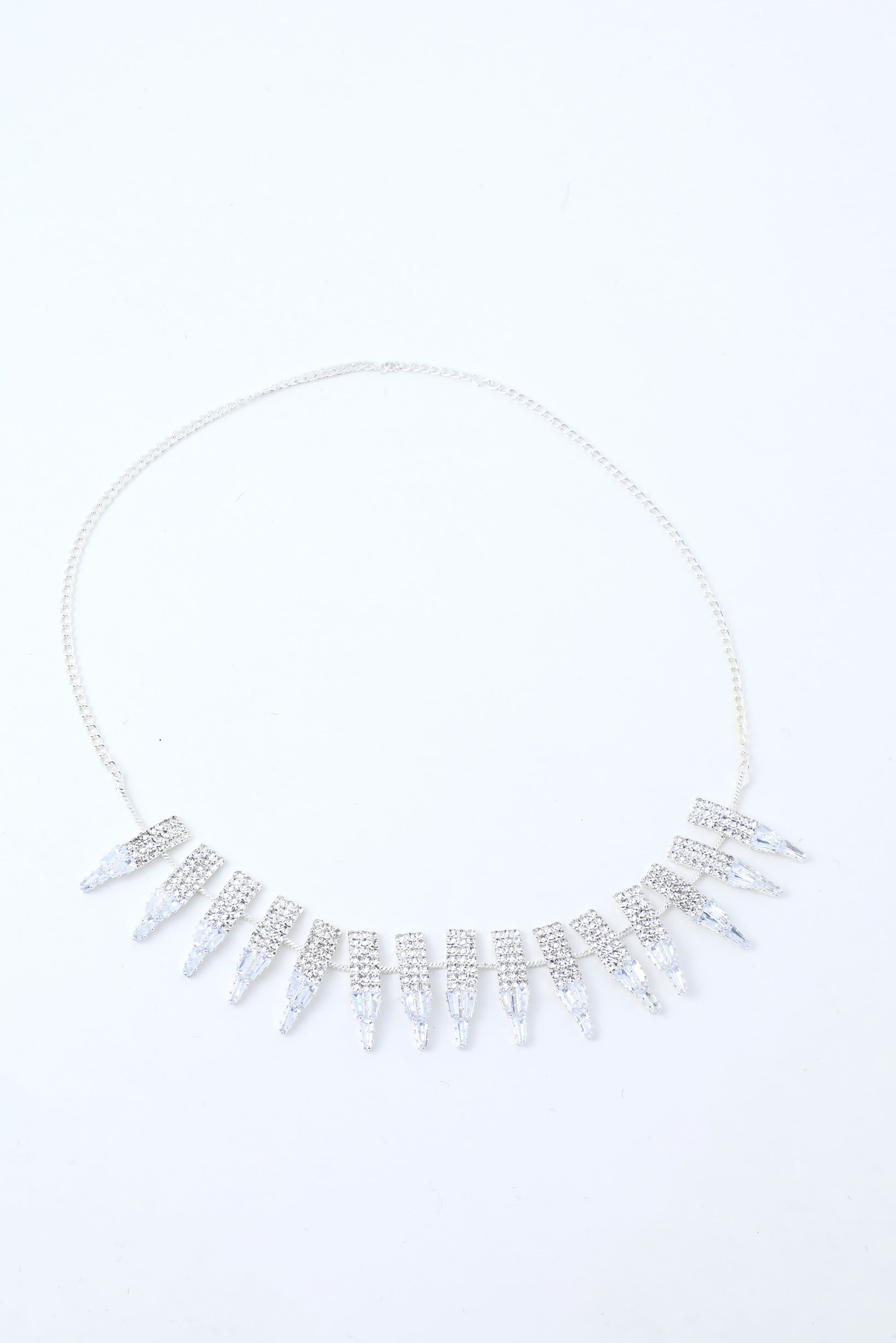 VOJ Silver Plated Stone Studded Necklace And Earring Set - Grab2buy