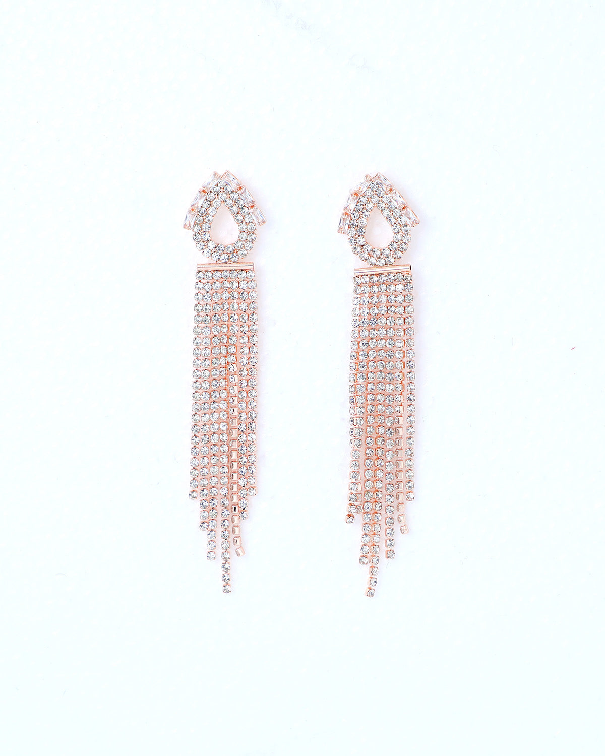 VOJ Gold-Polished Stone Studded Drop Earrings  Grab2Buy VOJ Grab2Buy