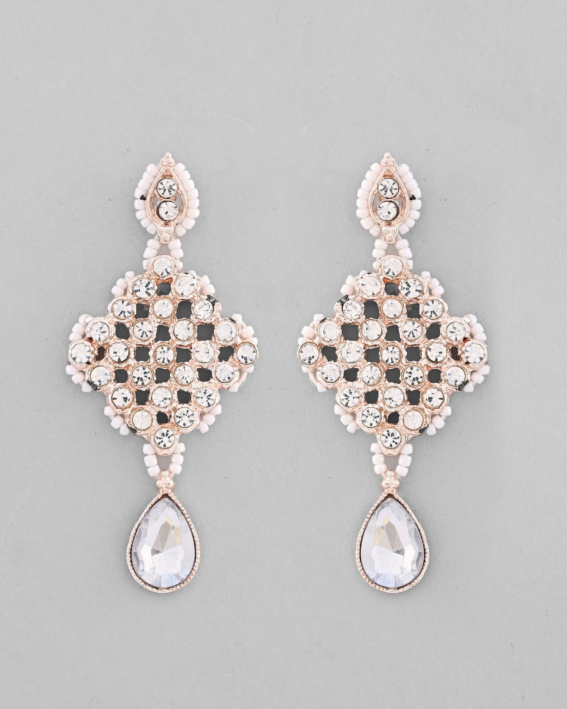 VOJ Silver Plated Party Wear AD Choker Necklace Jewellery Set VOJ (Valley Of Jewellery)